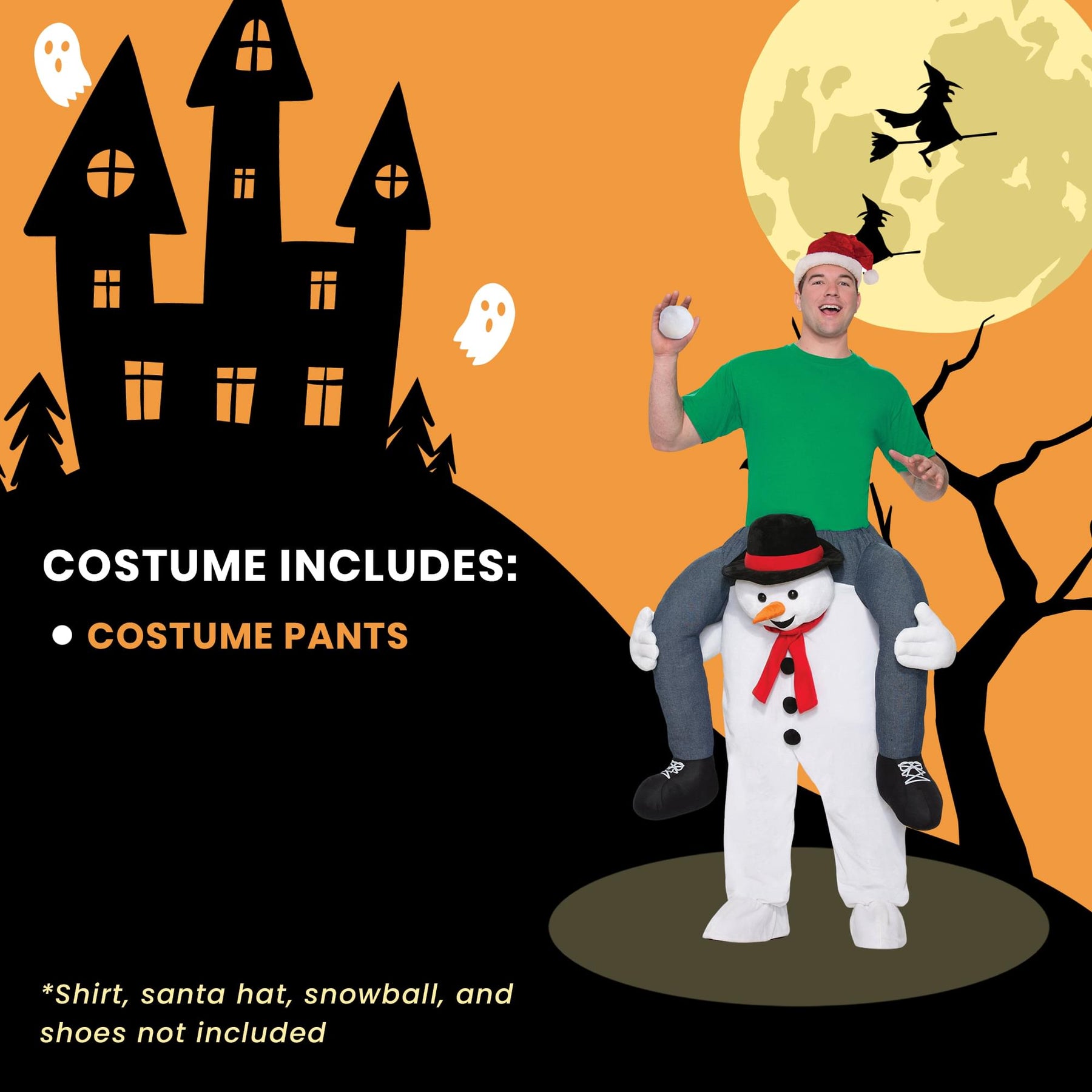 Shoulder Riding Adult Costume: Snowman