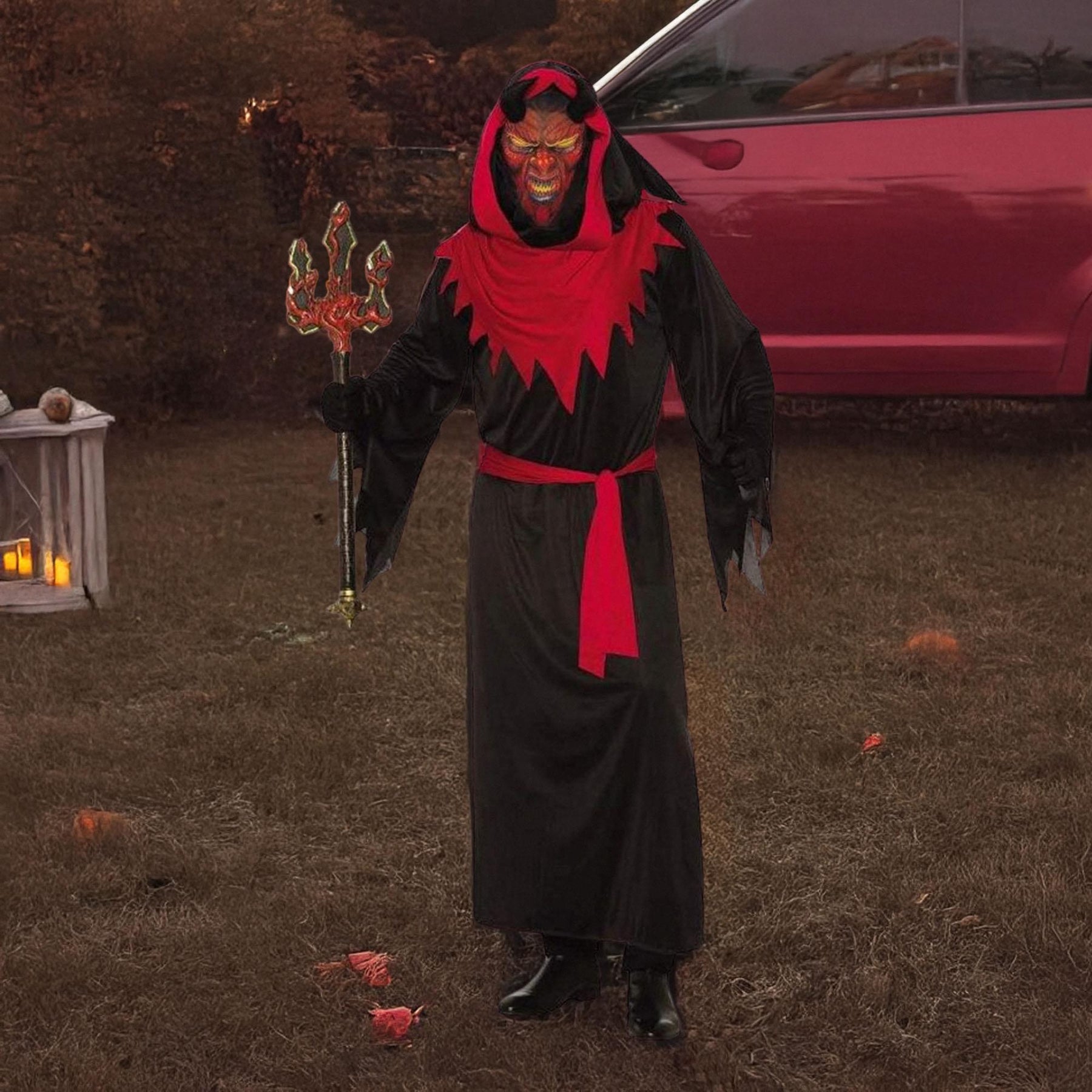 Demon Master Adult Costume Robe, Belt & Mask