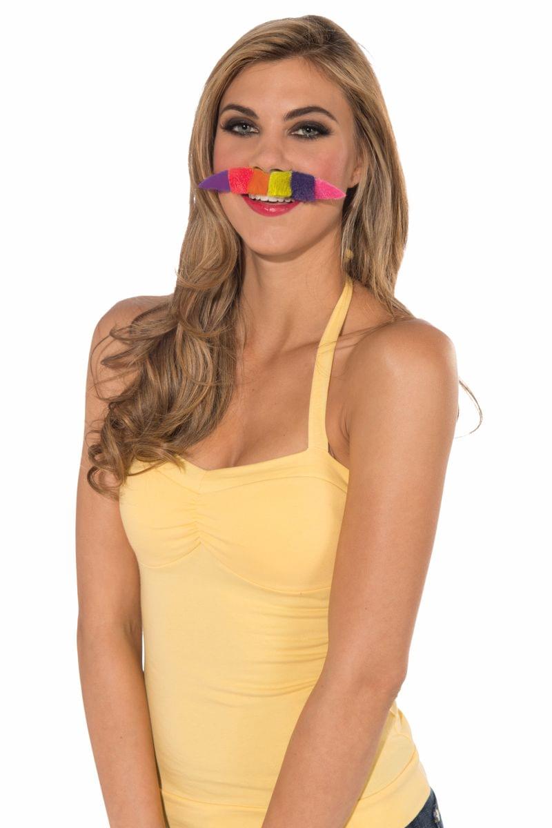 Rainbow Costume Moustache Adult