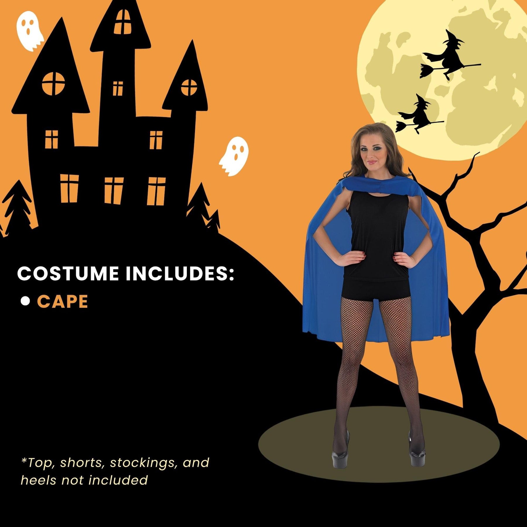 Blue Superhero Cape Adult Costume Accessory