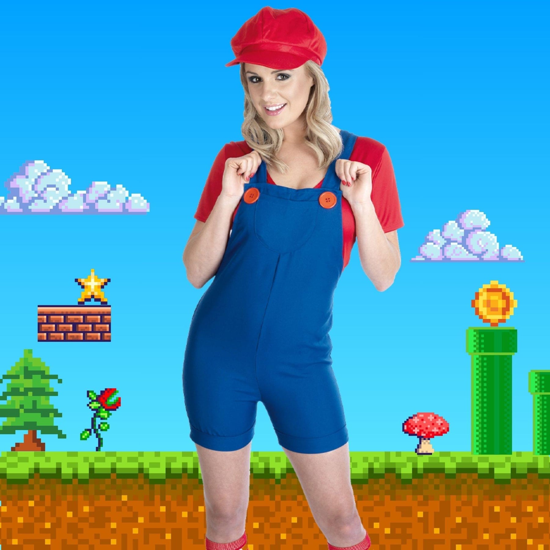 Sexy Red Plumber Adult Costume