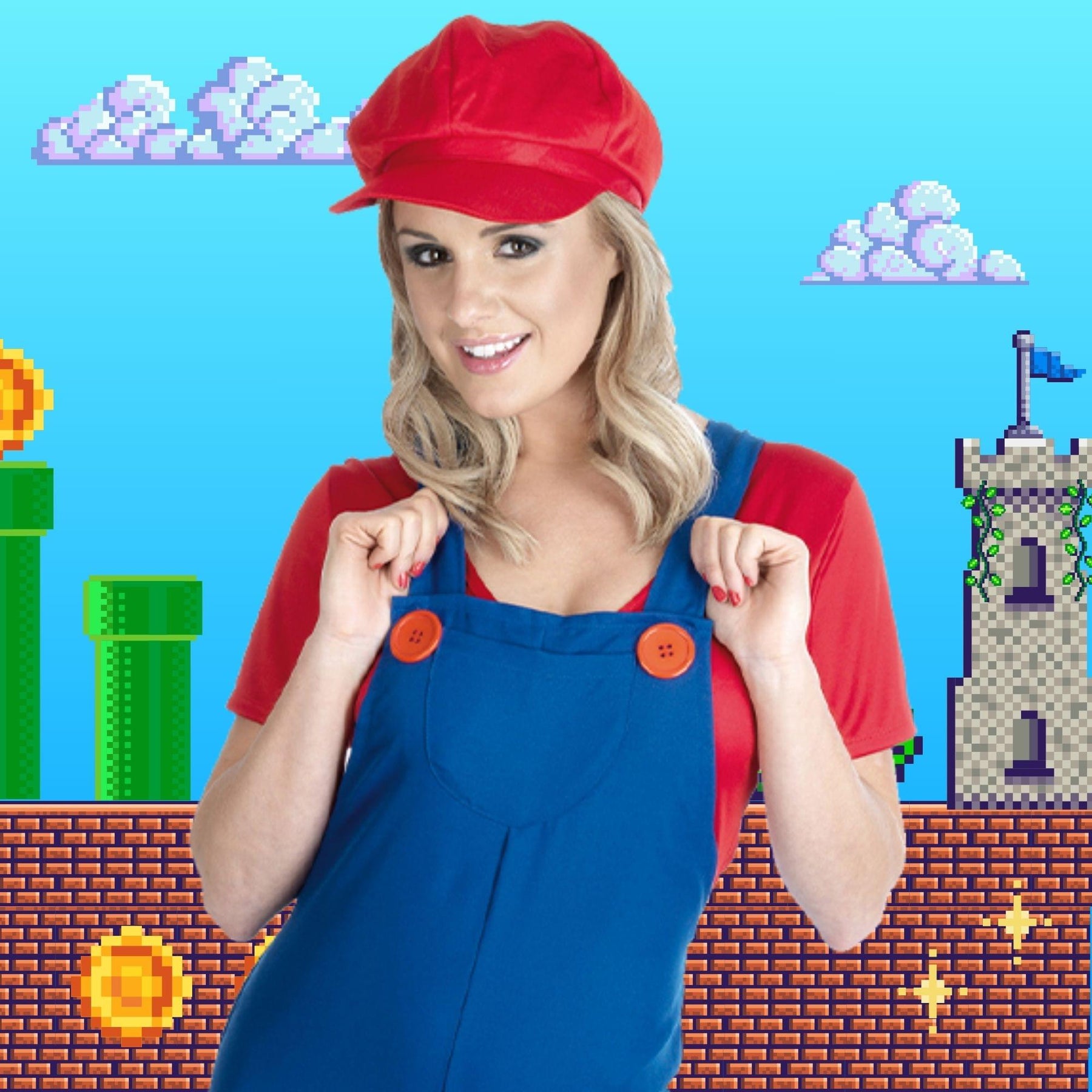 Sexy Red Plumber Adult Costume