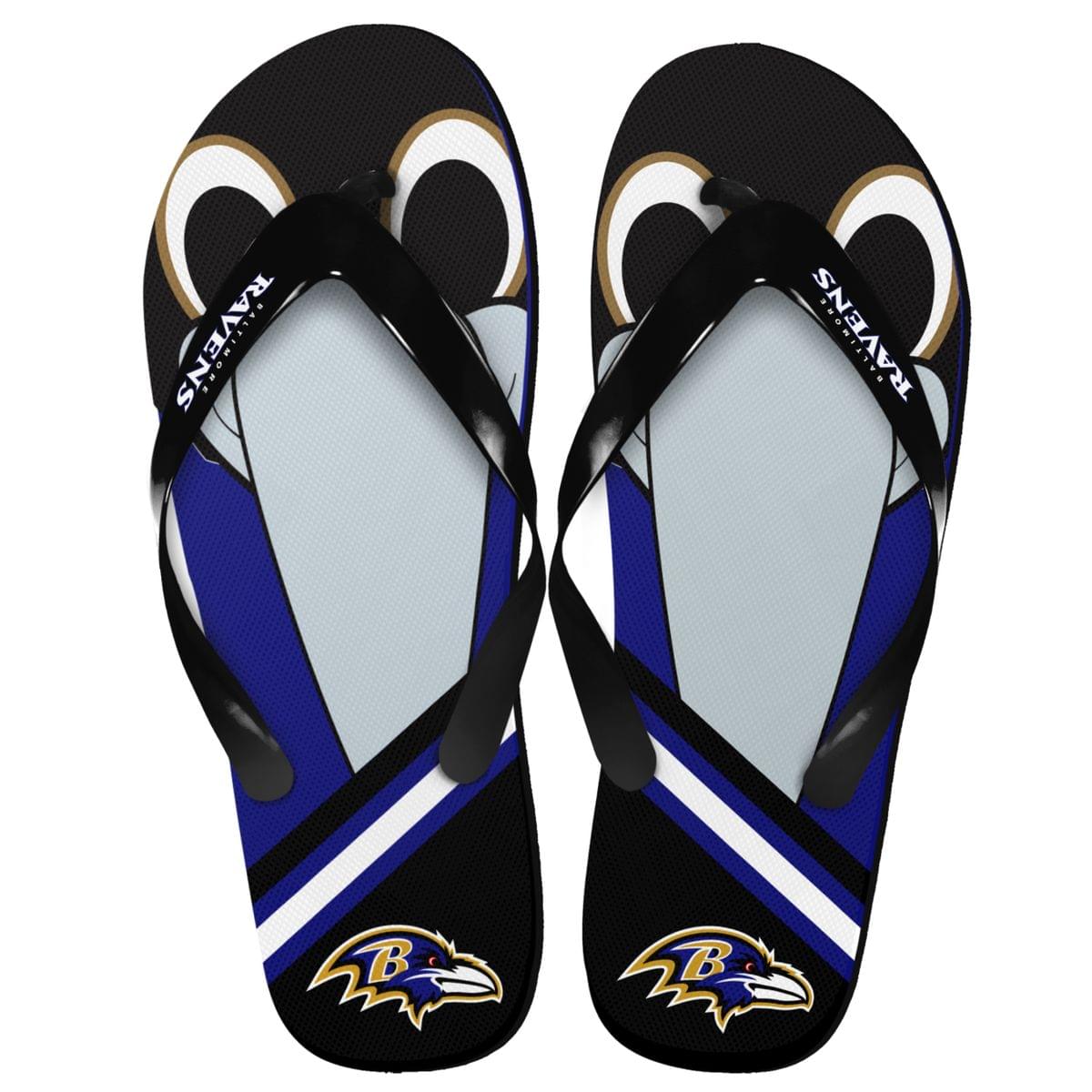 Baltimore Ravens NFL 8-16 Youth Mascot Flip Flops