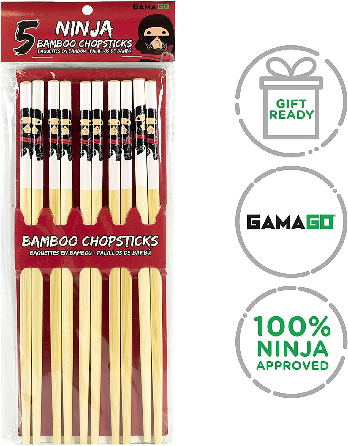 Ninja Bamboo Chopstick Set of 5