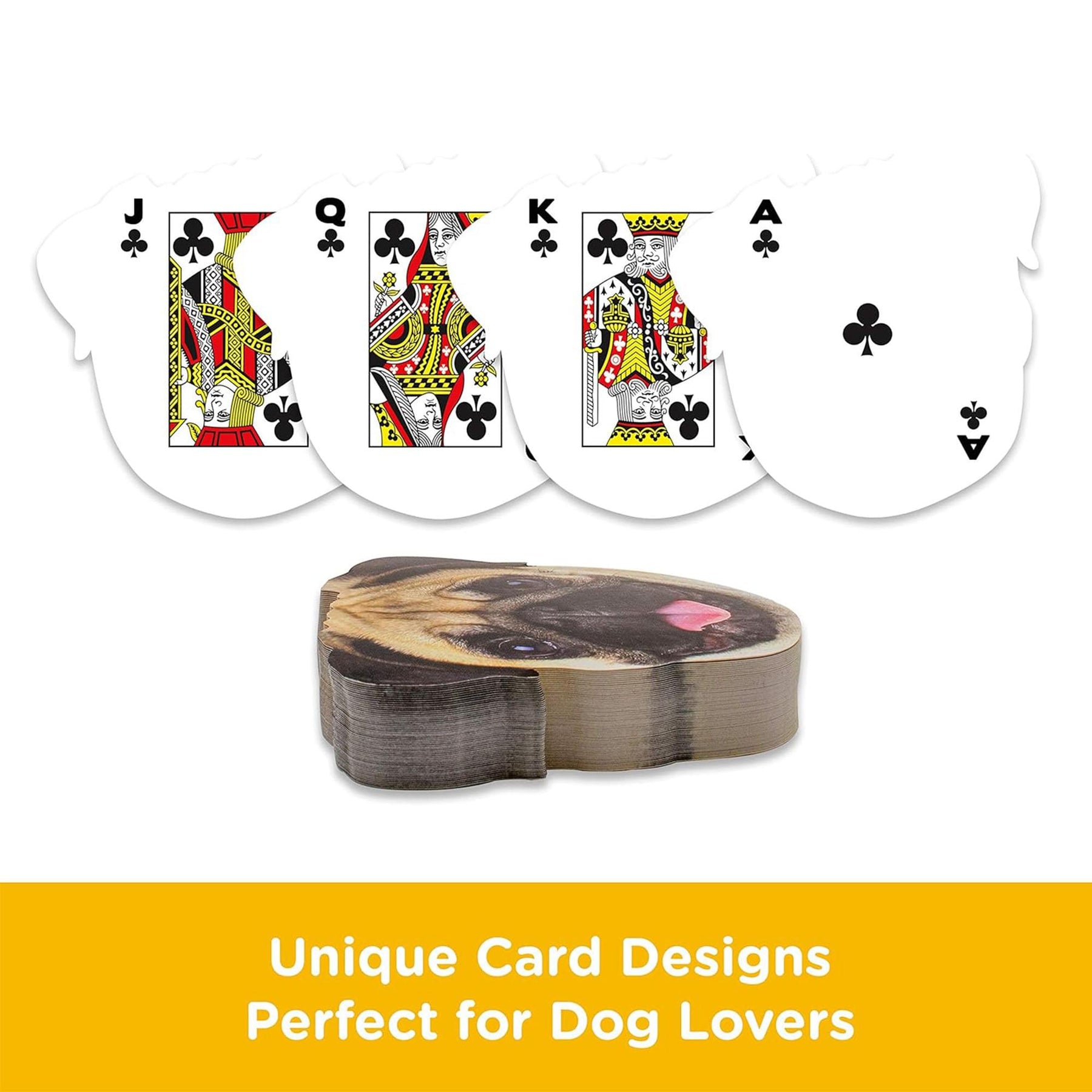 Pug-Shaped Playing Cards | 52 Card Deck + 2 Jokers