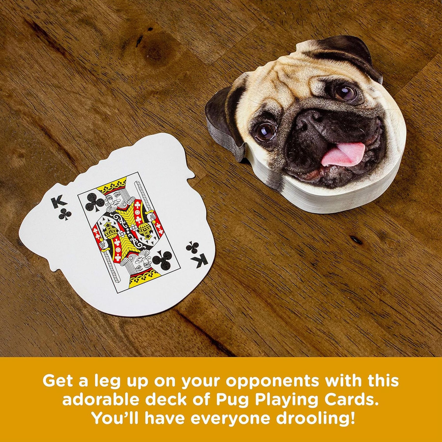 Pug-Shaped Playing Cards | 52 Card Deck + 2 Jokers