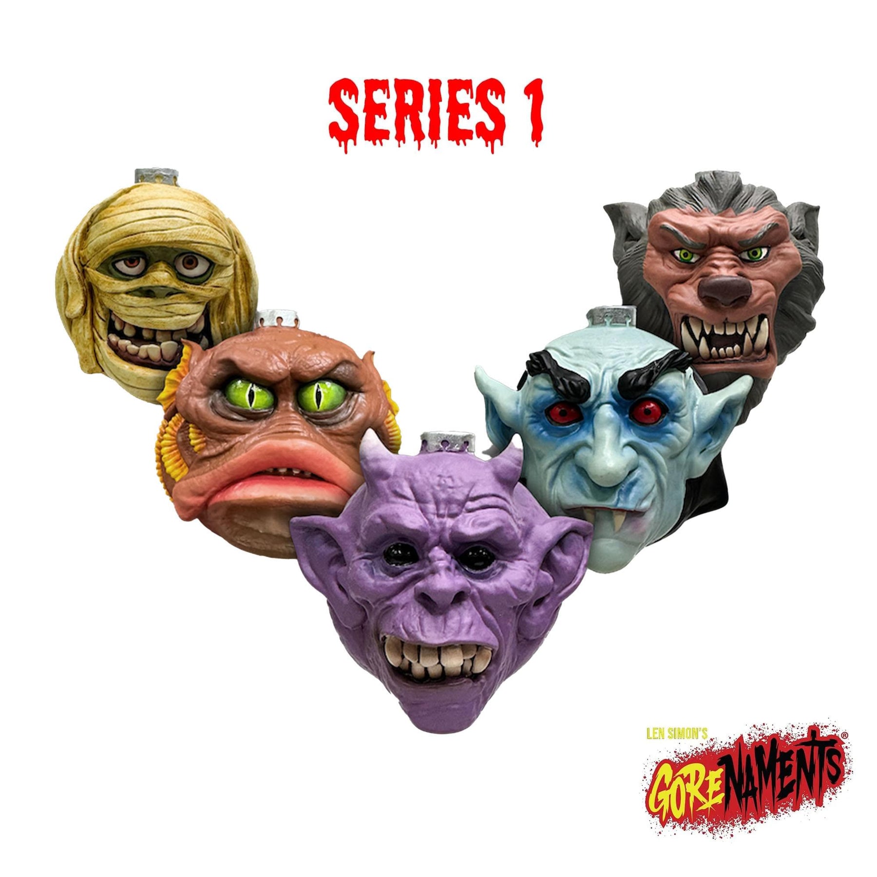 Len Simon's Gorenaments 3.5 Inch Horror Ornament Series 1-4 | Set of 20