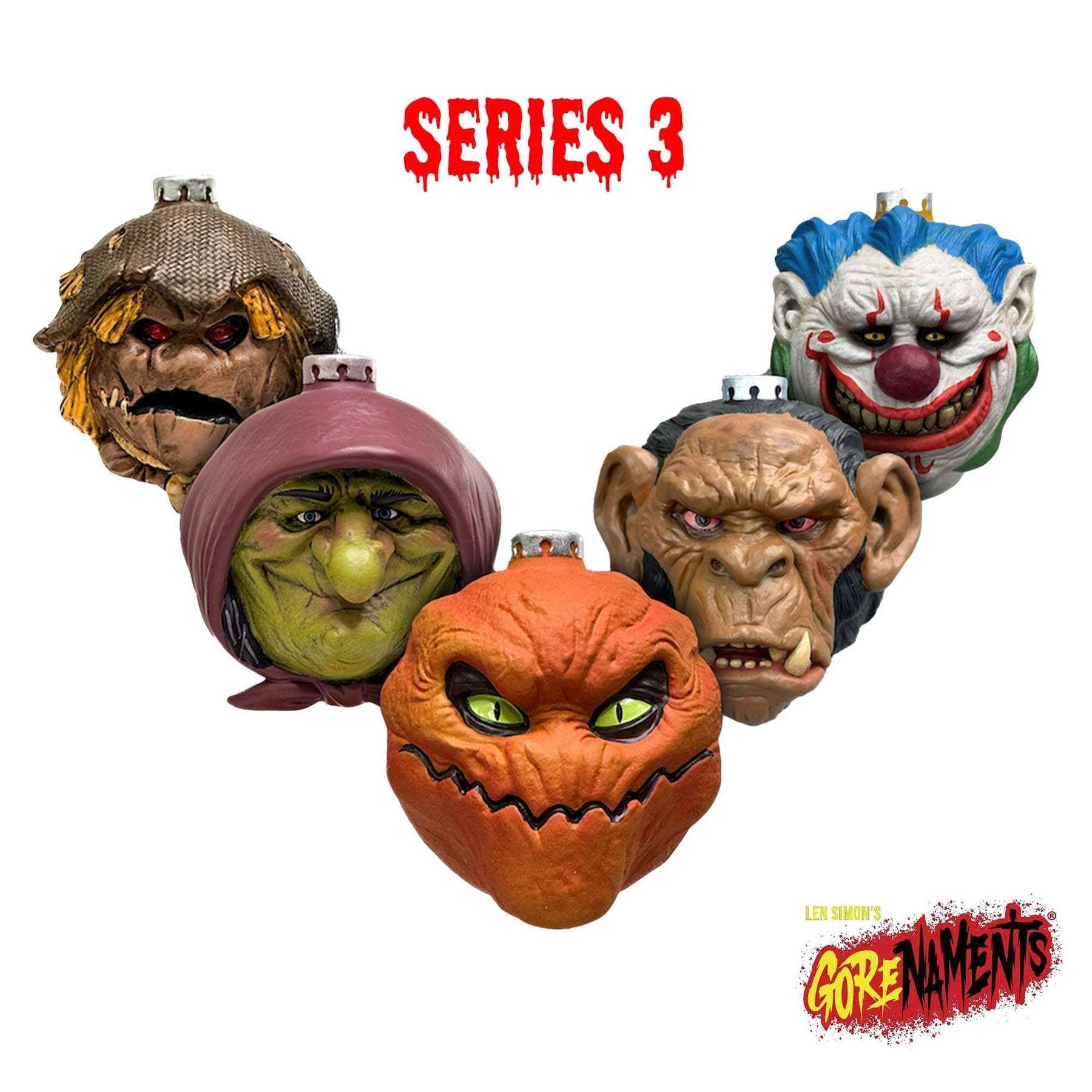 Len Simon's Gorenaments 3.5 Inch Horror Ornament Series 1-4 | Set of 20