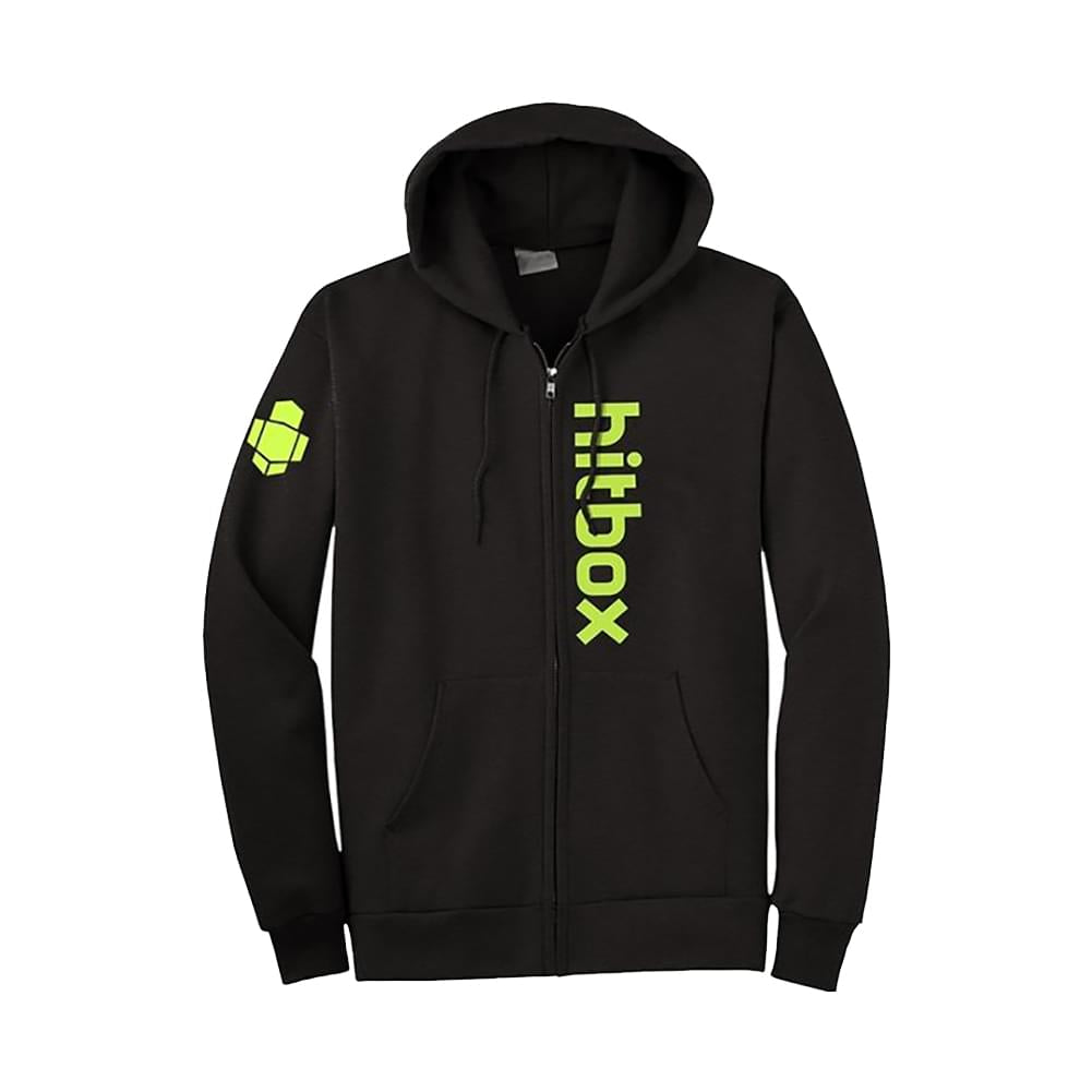 Hitbox "Hitbox Font" Men's Black Zip-Up Hoodie
