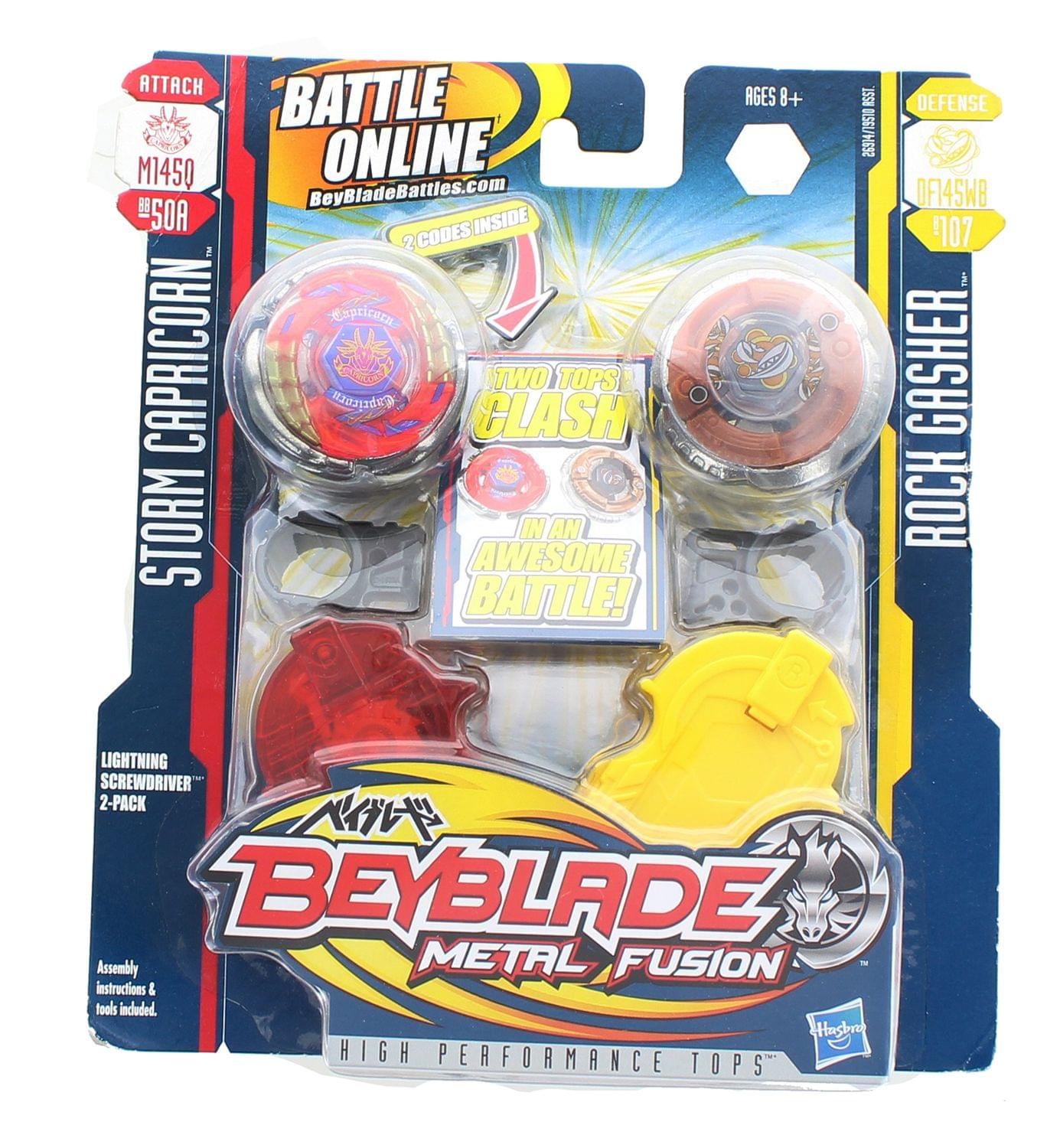 Beyblade Metal Fusion Tops - Storm Capricorn & Rock Gasher