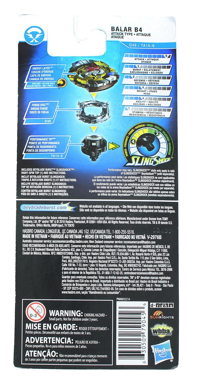 Beyblade Burst Turbo Slingshock Single Battling Top | Balor B4