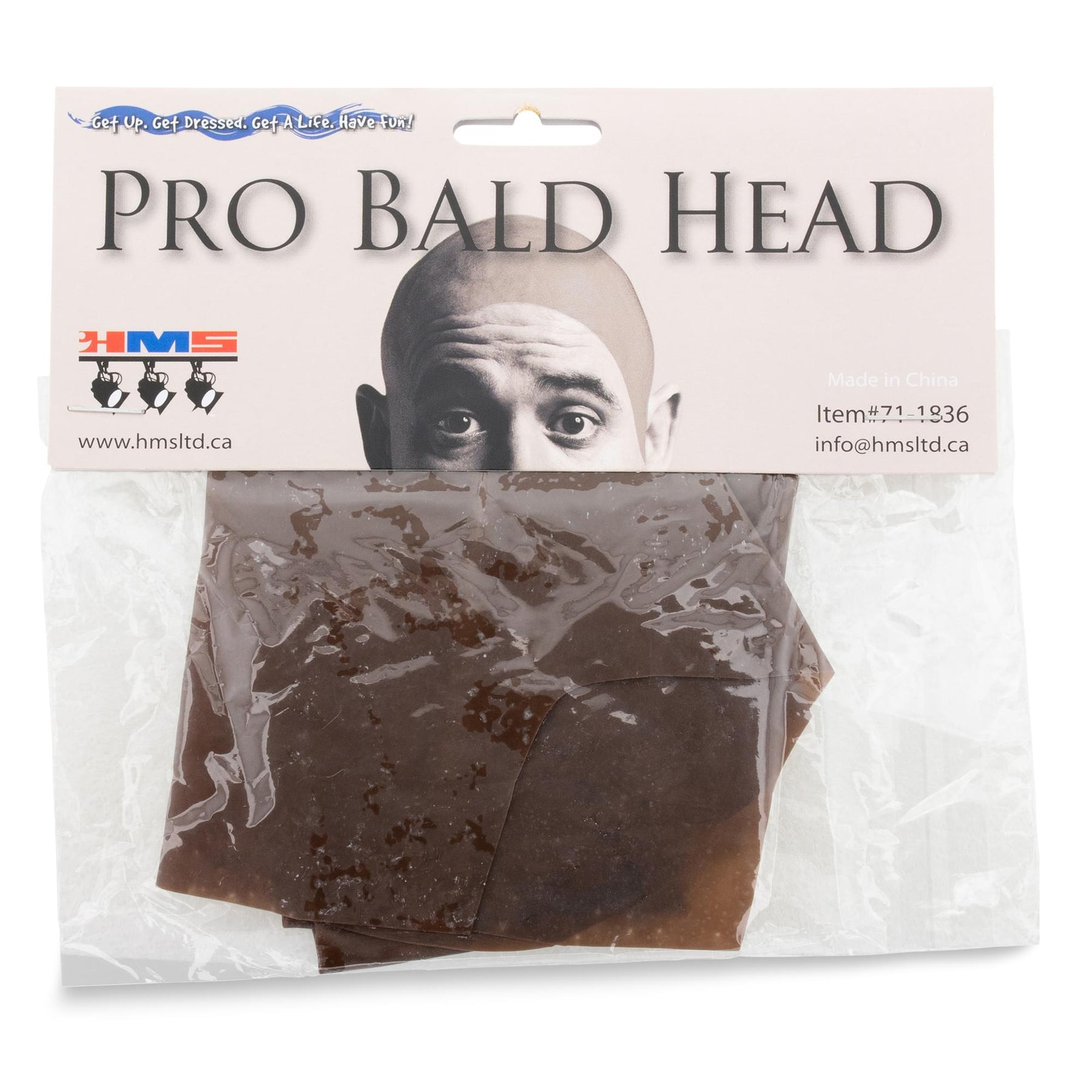 Dark Brown Pro Bald Head Adult Costume Accessory | One Size