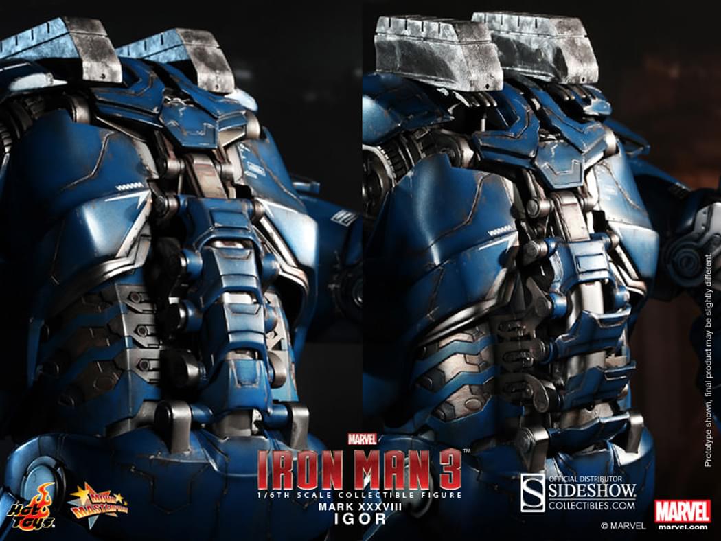 Iron Man 3 1:6 Movie Masterpiece Action Figure Iron Man Mark 38 Igor By Hot Toys