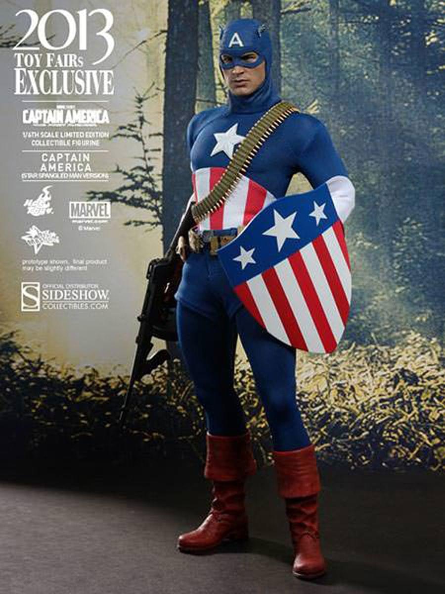 Captain America 12" Star Spangled Man 2013 Toy Exclusive Figure By Hot Toys