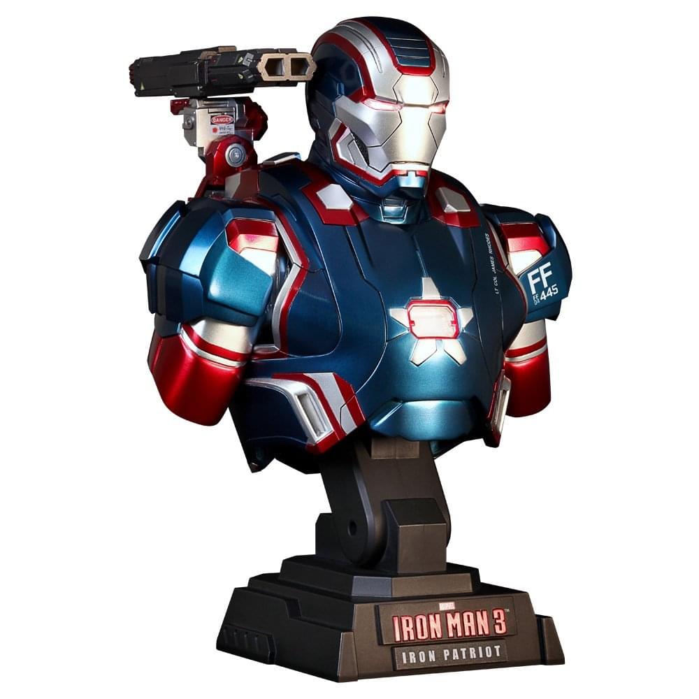 Iron Man 3 Iron Patriot Sideshow Collectibles 1:4 Scale Bust | Free Sh
