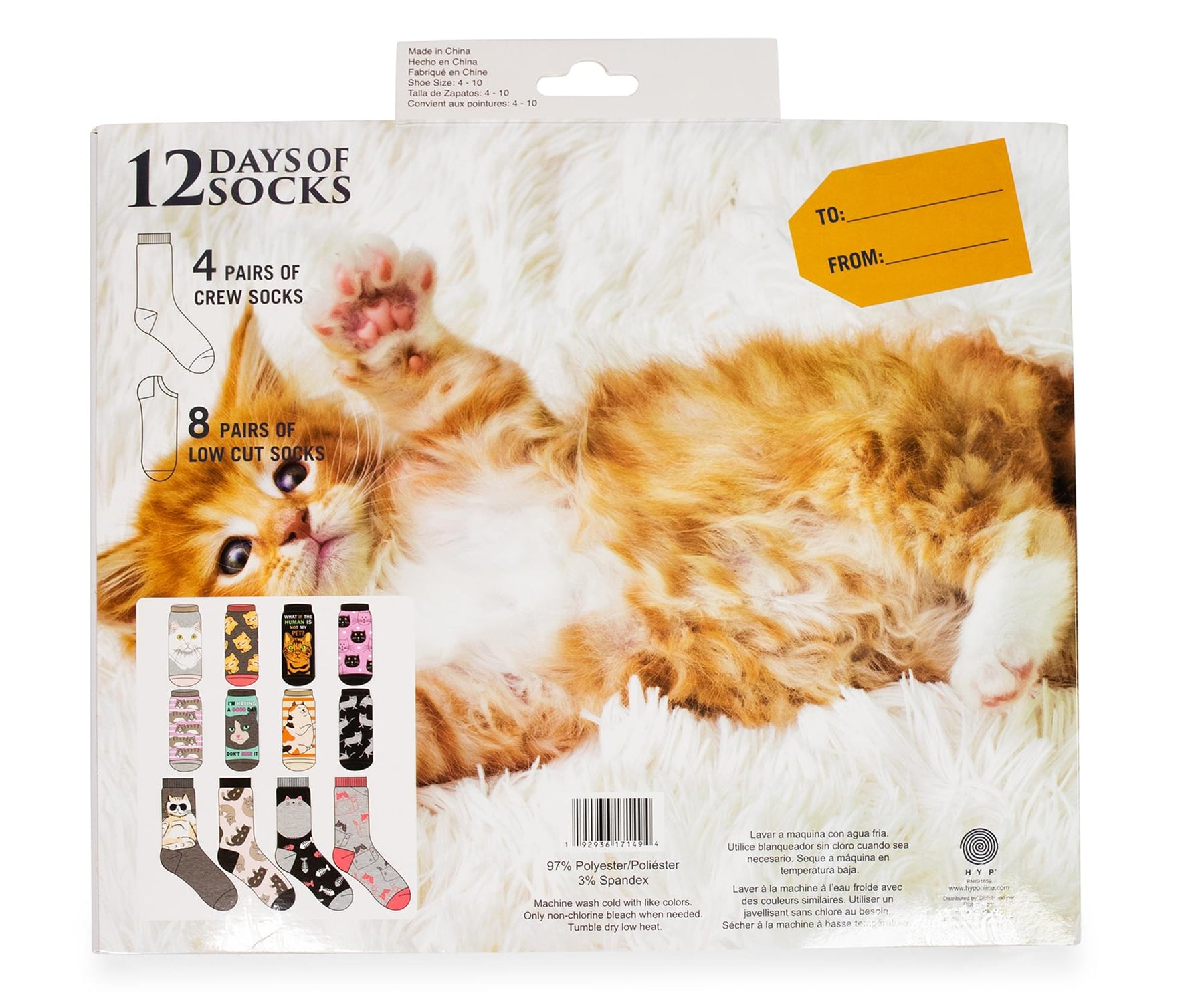 You Gotta Be Kitten Me Womens 12 Days of Socks in Advent Gift Box