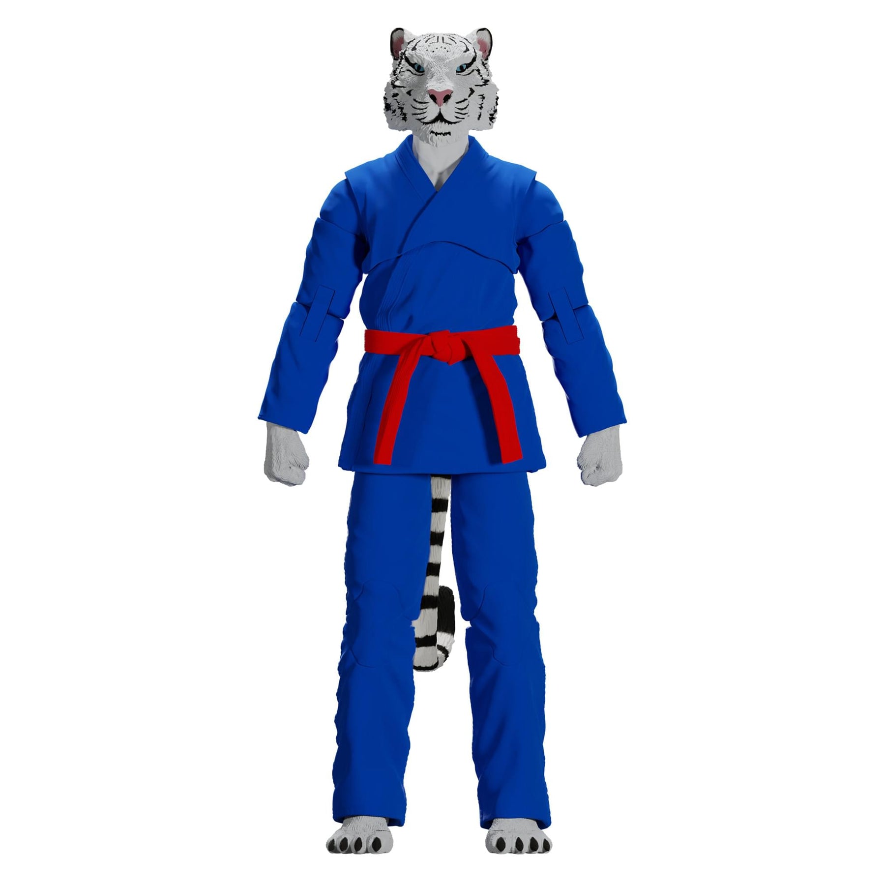Zoo Jitsu Fighters 6 Inch Action Figure | Taj the White Tiger with Blue Gi