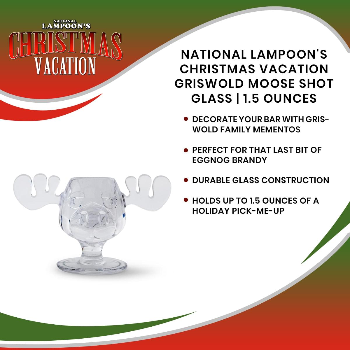 National Lampoon's Christmas Vacation Griswold Moose Shot Glass | 1.5 Ounces
