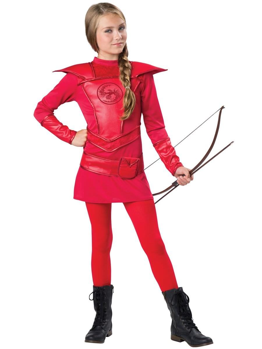 Red Warrior Huntress Costume Tween