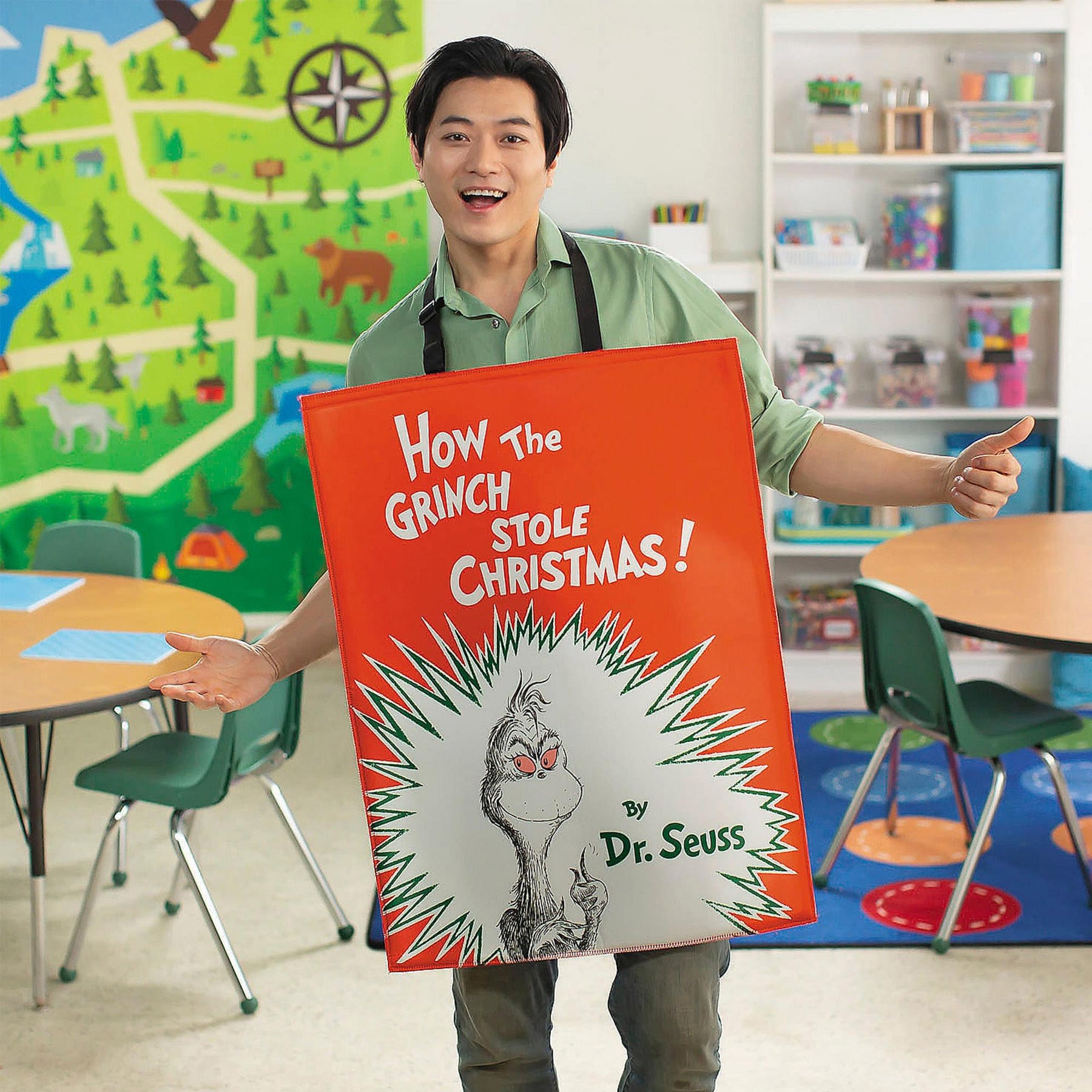 Dr Seuss The Grinch Book Quik Change™ Adult Costume | One Size