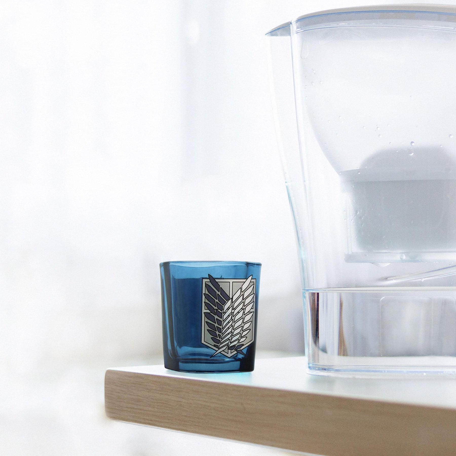 Attack on Titan Survey Corps Logo 1.5oz Blue Square Shot Glass