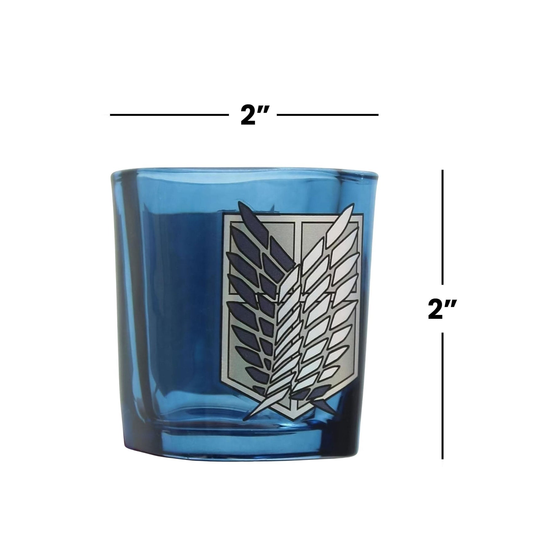 Attack on Titan Survey Corps Logo 1.5oz Blue Square Shot Glass