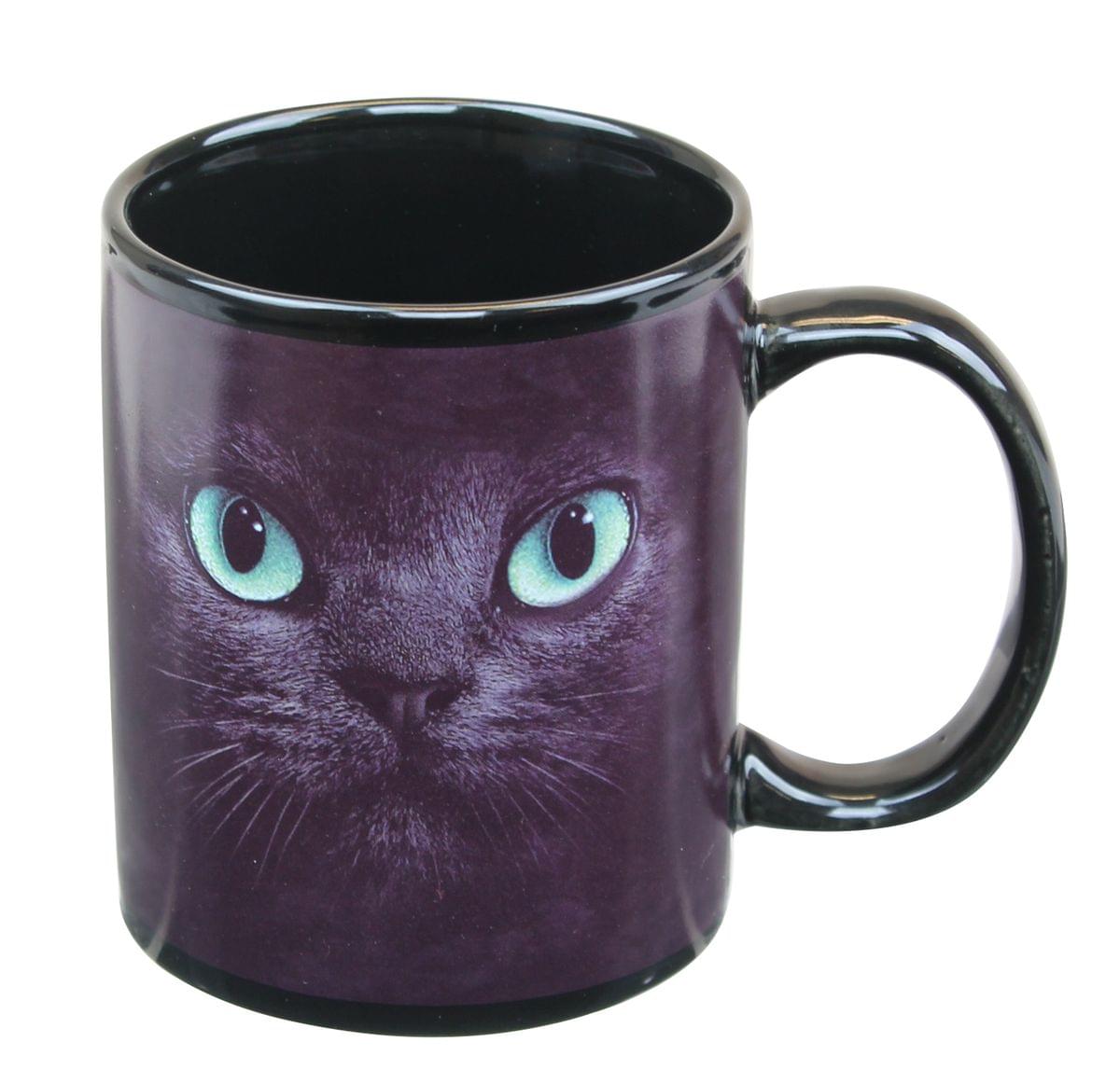 Black Cat With Green Eyes 11oz Coffee Mug