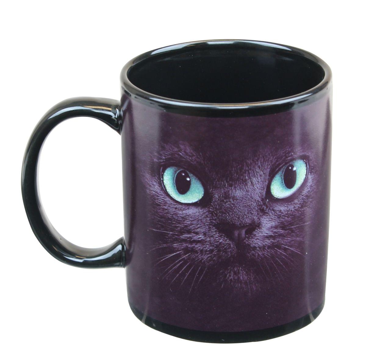 Black Cat With Green Eyes 11oz Coffee Mug