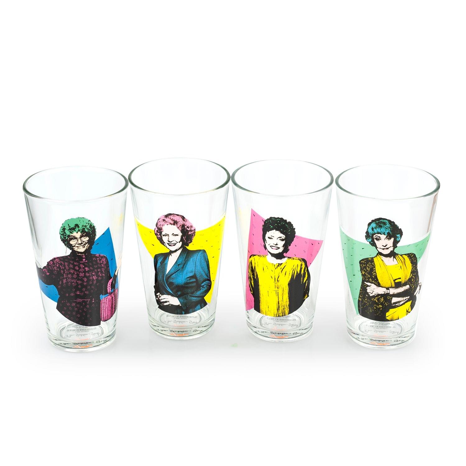 The Golden Girls Collectibles | Golden Girls Pint Glasses Set of 4 | 16 oz