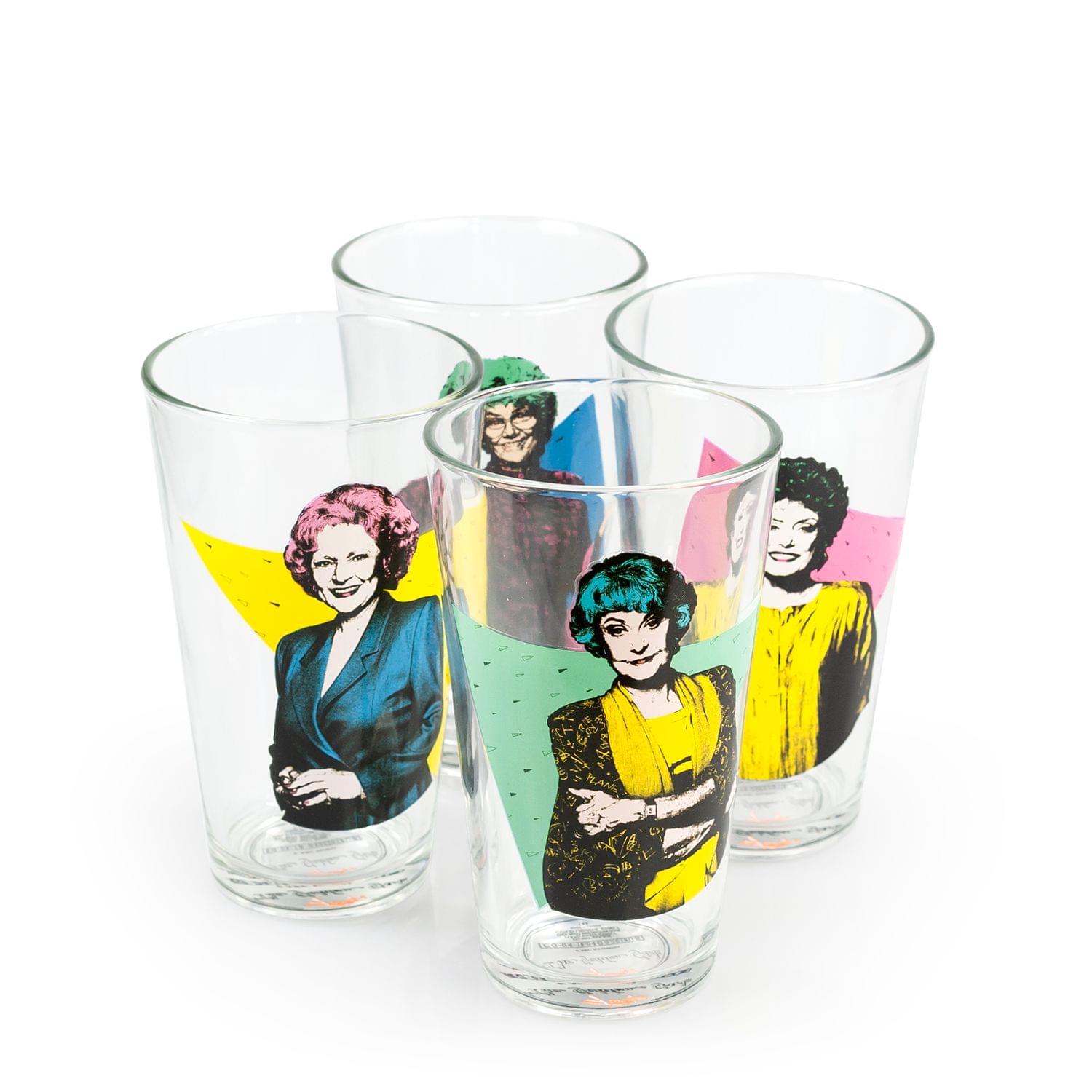 The Golden Girls Collectibles | Golden Girls Pint Glasses Set of 4 | 16 oz