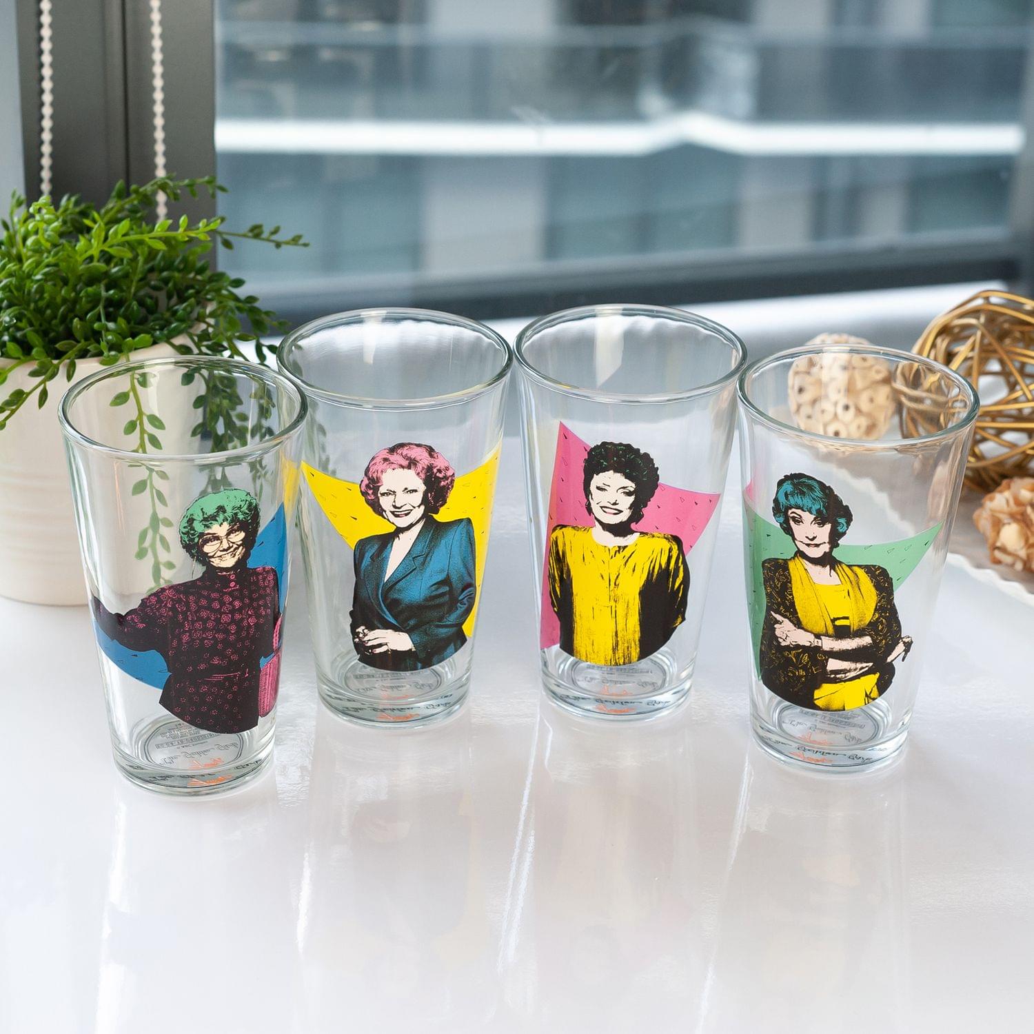 The Golden Girls Collectibles | Golden Girls Pint Glasses Set of 4 | 16 oz