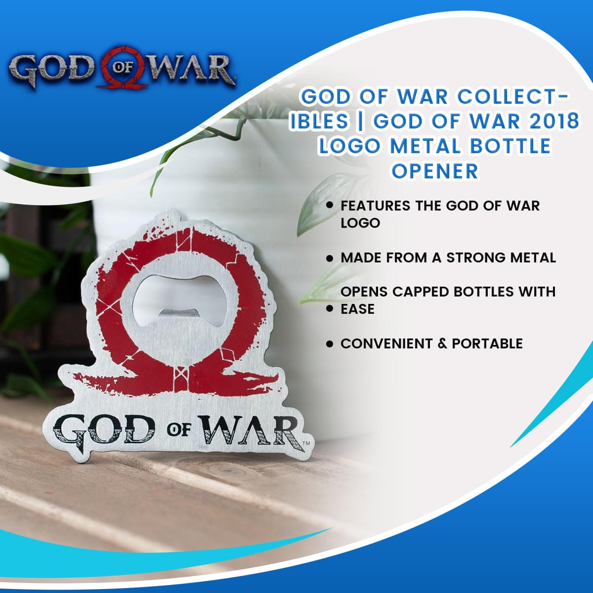 God of War Collectibles | God of War 2018 Logo Metal Bottle Opener