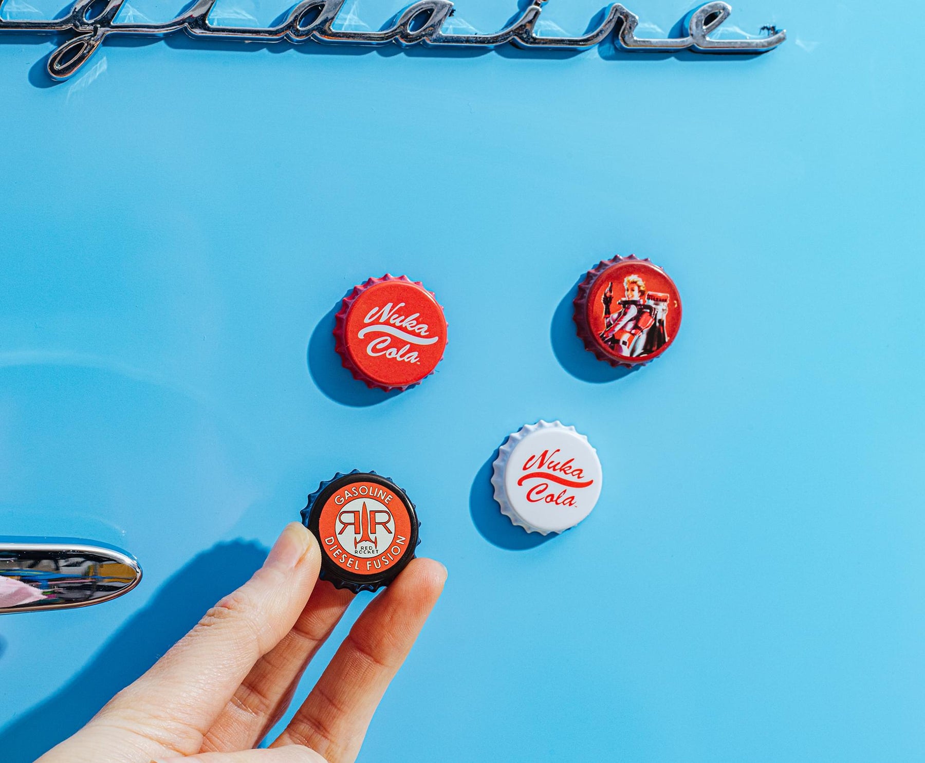 Fallout Nuka-Cola Bottle Cap Magnets | Set of 4