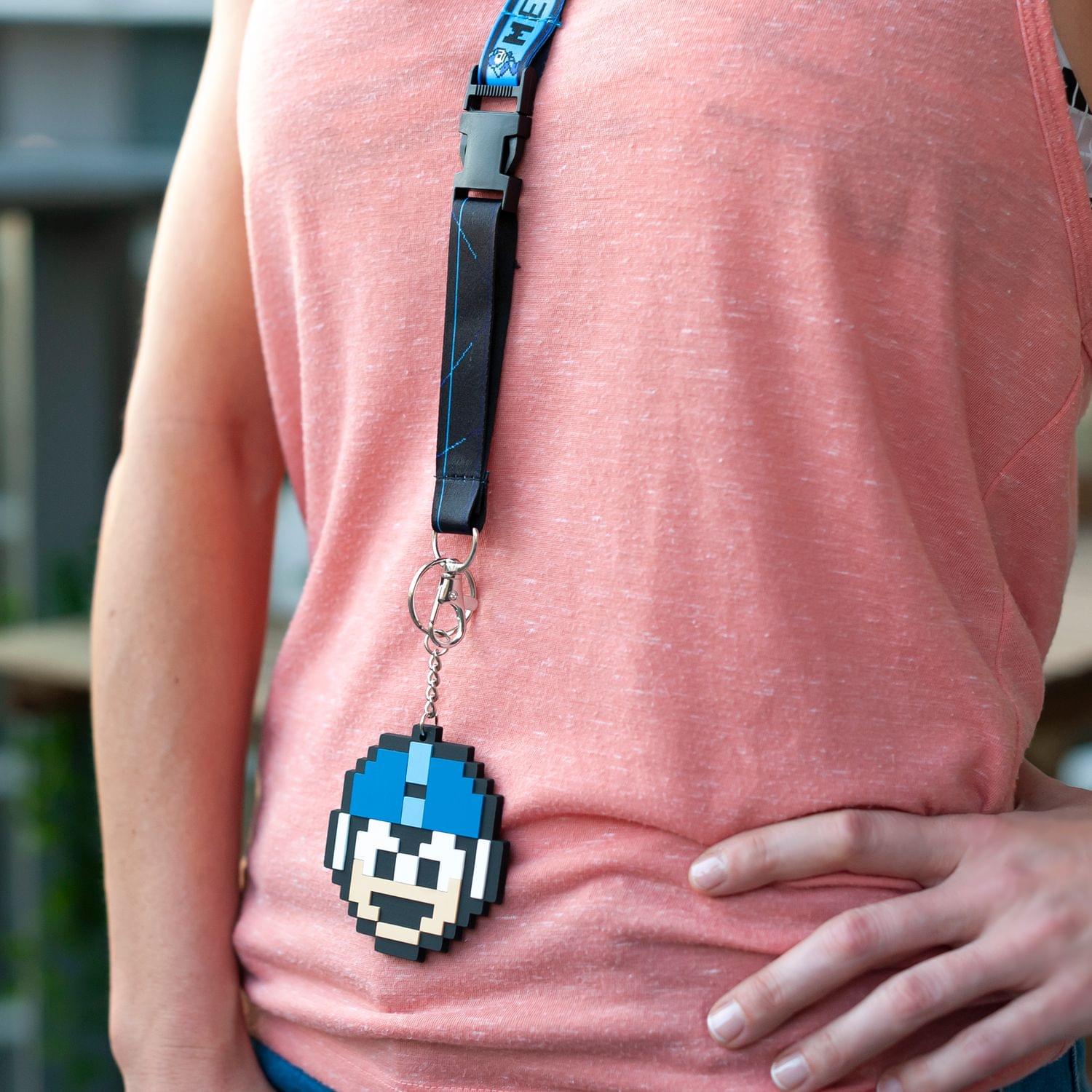 Mega Man collectibles | Mega Man 1987 Lanyard | 8 - Bit Mega Man Charm