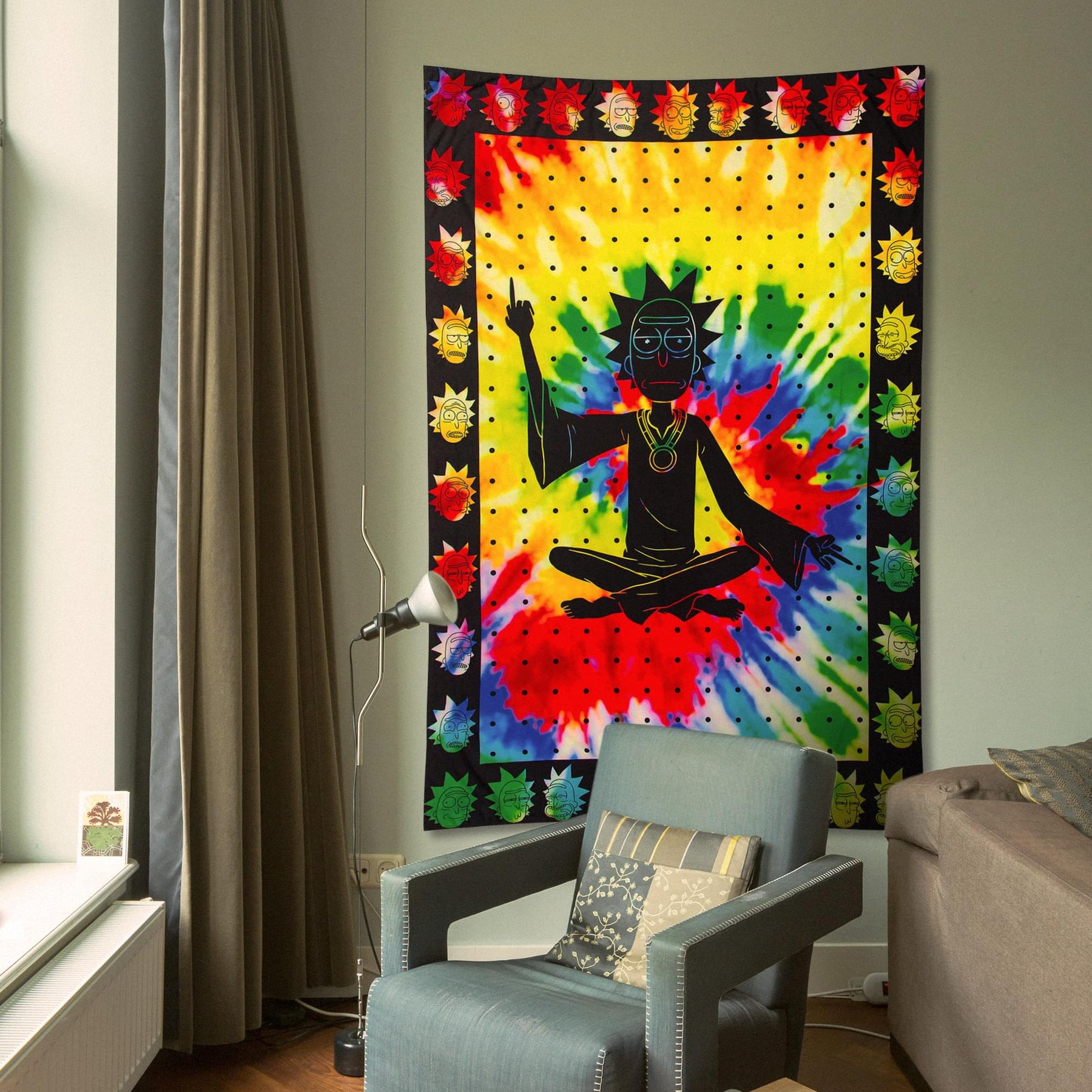 Rick and Morty Psychodelic Spiritual Leader Rick 60 x 90 Inch Wall Tapestry