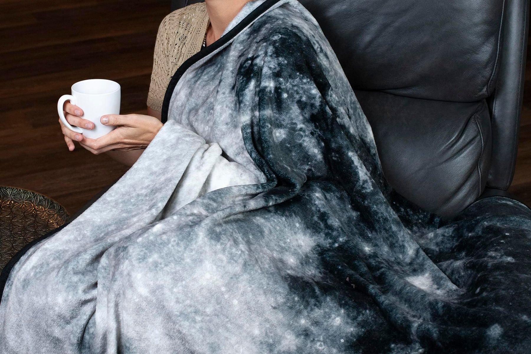 The Moon Fleece Throw Blanket | Large Soft Throw Blanket | 60-Inch Diameter