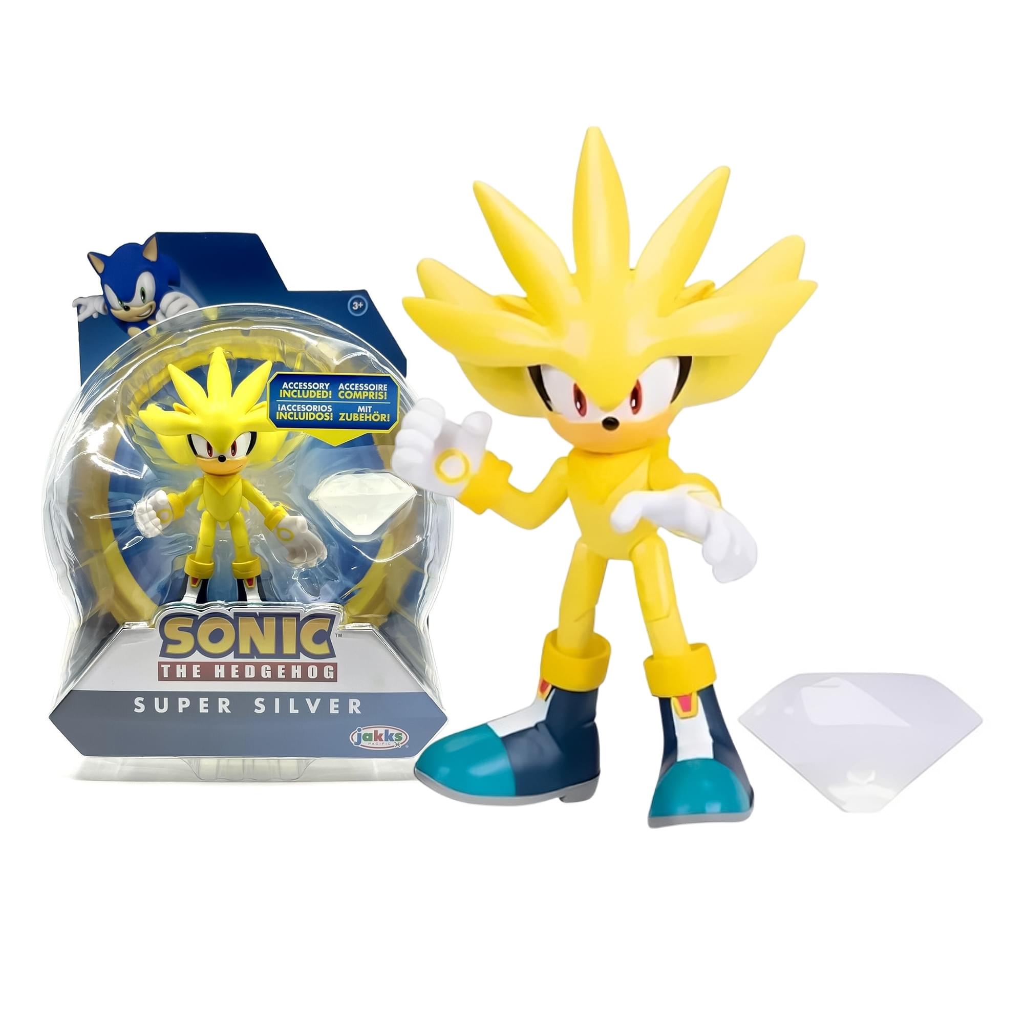 Sonic The Hedgehog 4-Inch Action Figure | Super Silver | Free Shipping