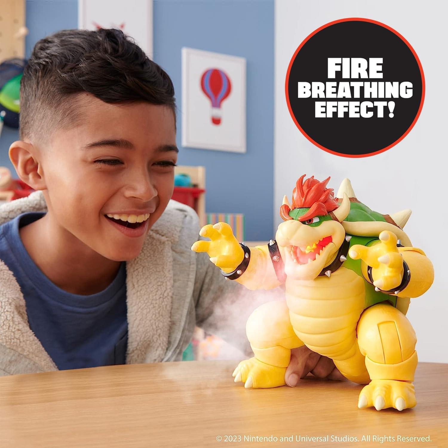 Super Mario Bros. Movie 7 Inch Bowser Action Figure with Fire Breathing Effects