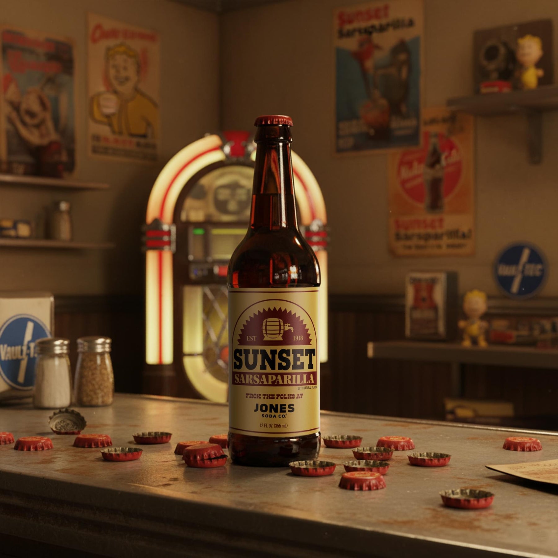 Fallout Sunset Sarsaparilla 12oz Jones Soda | 2 Pack