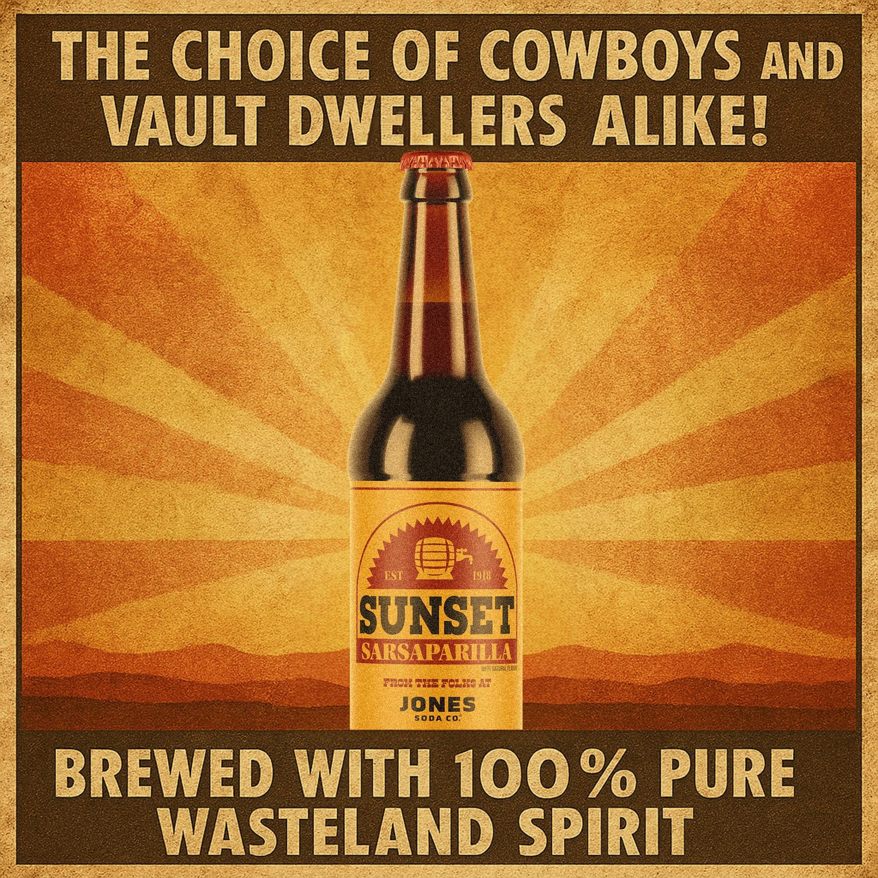Fallout Sunset Sarsaparilla 12oz Jones Soda | 2 Pack