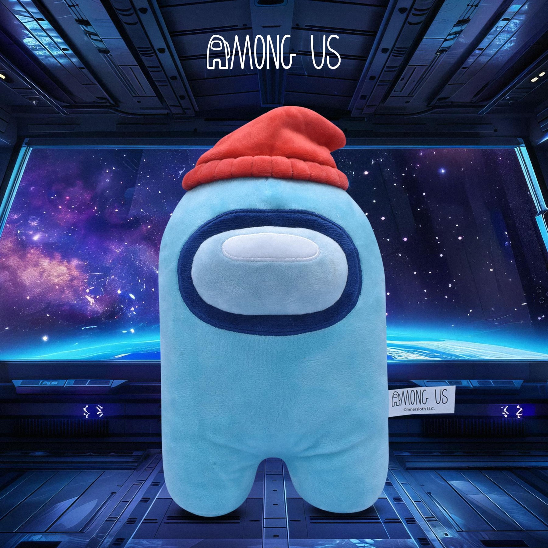 Among Us 7 Inch Plush | Aquamarine Crewmate w/ Beanie
