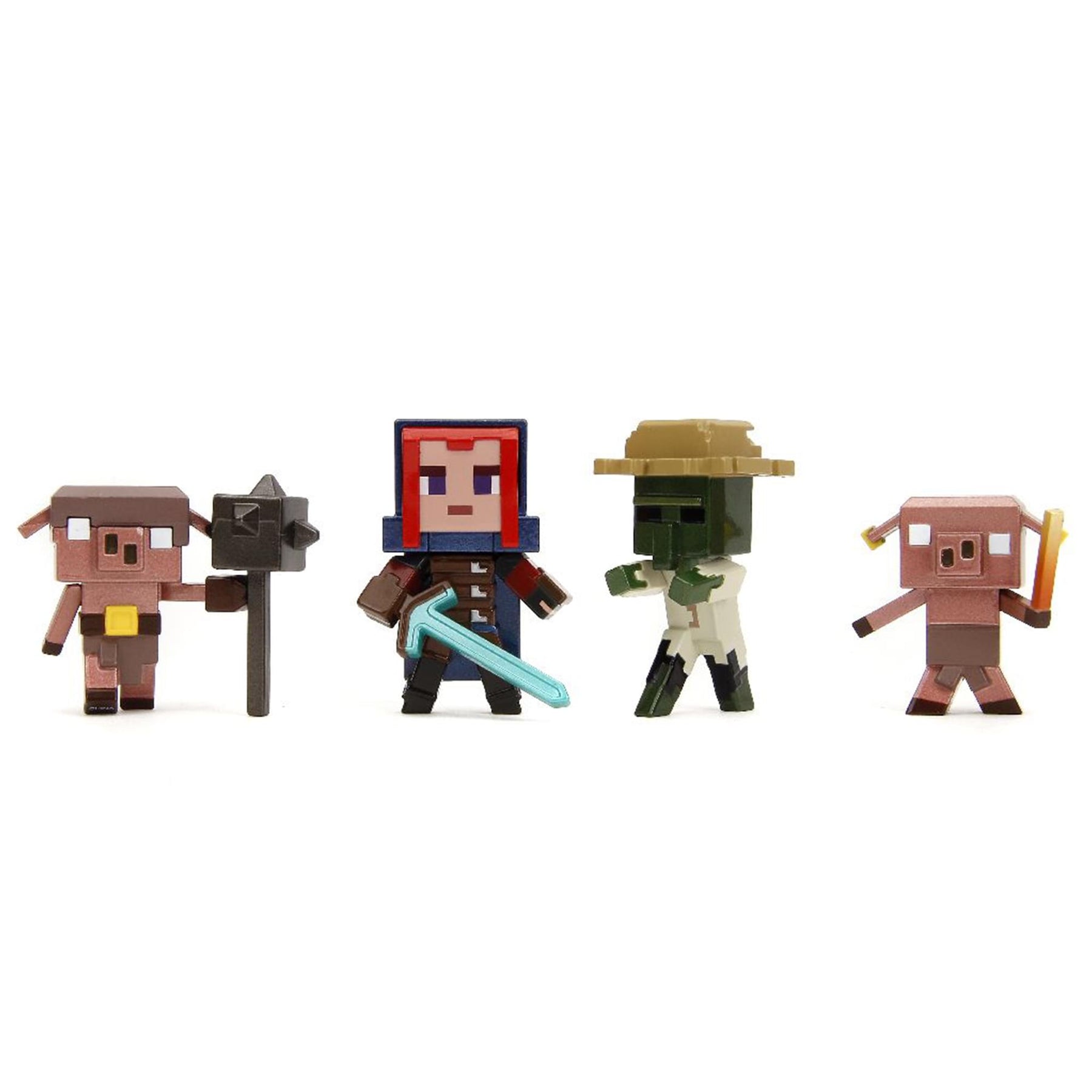Minecraft Legends 2.5 Inch Die-Cast Figure 4-Pack | Ranger, Zombier, Piglins