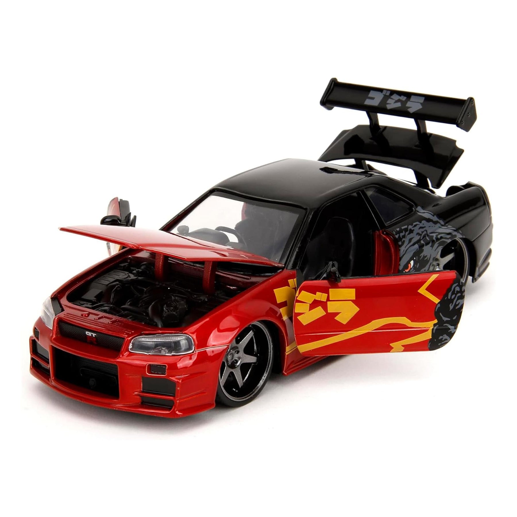 Godzilla 1:24 Nissan Skyline GT-R (R34) Diecast Vehicle with Figure