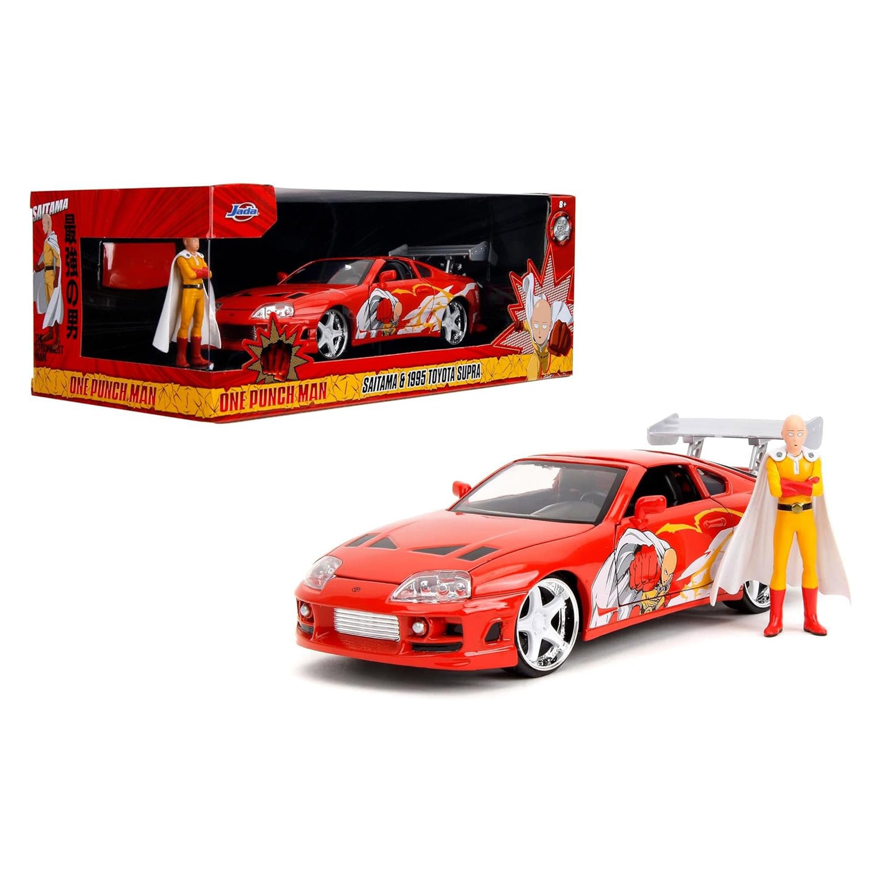 One Punch Man 1:24 1995 Toyota Supra Diecast Vehicle with Figure