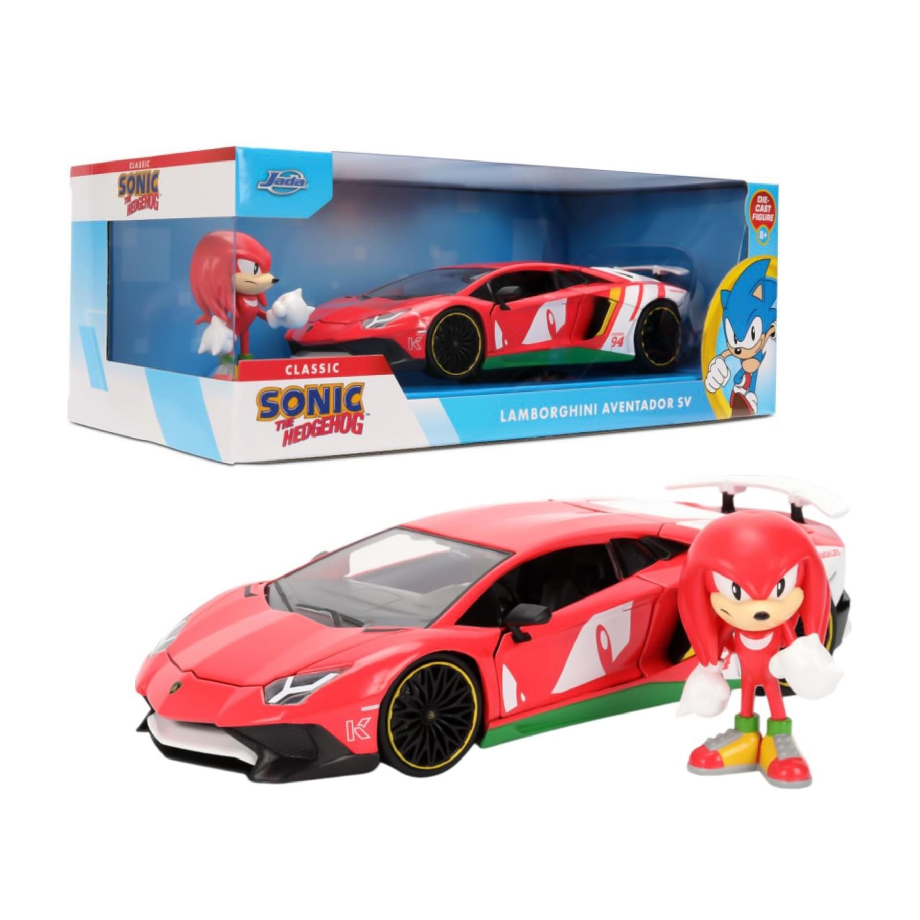 Sonic The Hedgehog 1:24 HWR Lambo Aventador w/ Knuckles