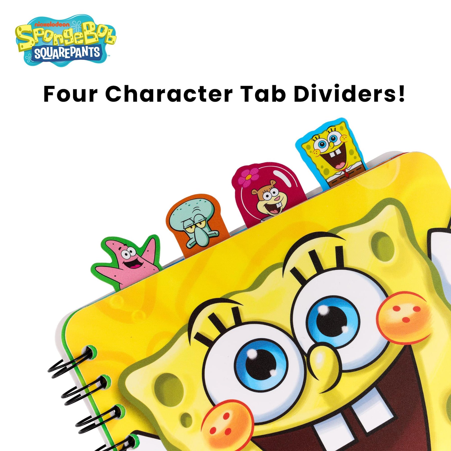 Nickelodeon SpongeBob SquarePants 4-Tab Spiral Notebook With 160 Dotted Sheets