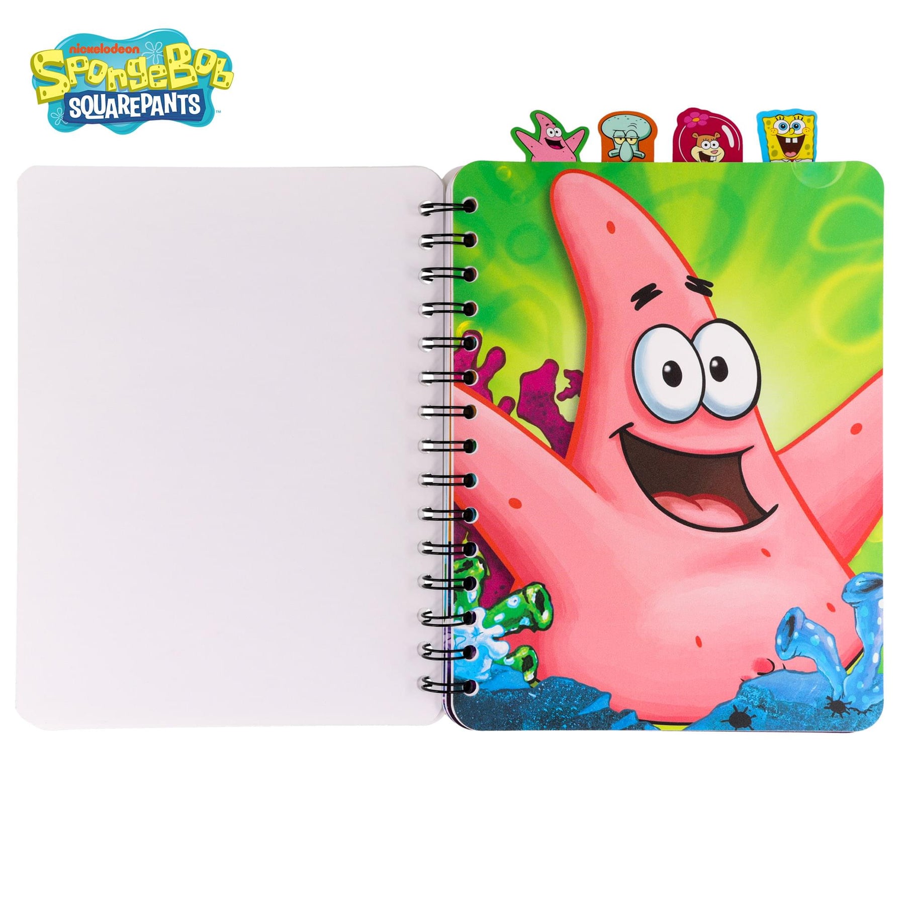 Nickelodeon SpongeBob SquarePants 4-Tab Spiral Notebook With 160 Dotted Sheets
