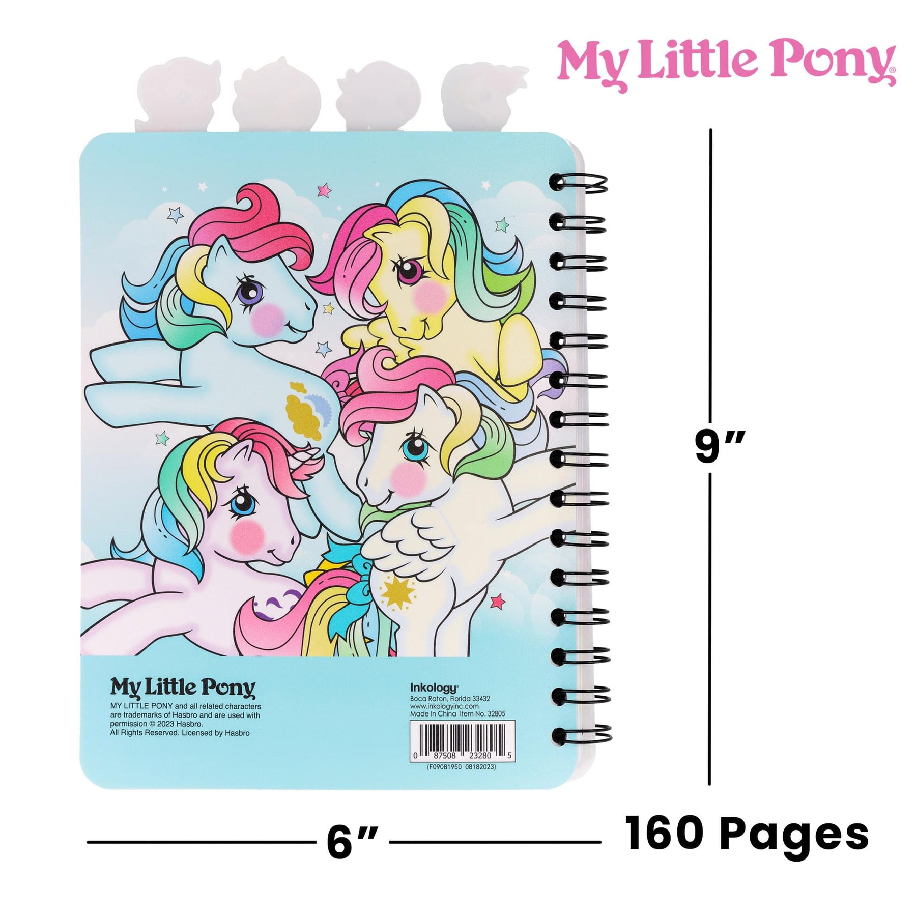 My Little Pony Trio 4-Tab Spiral Notebook With 160 Dotted Sheets | 6 x 9 Inches