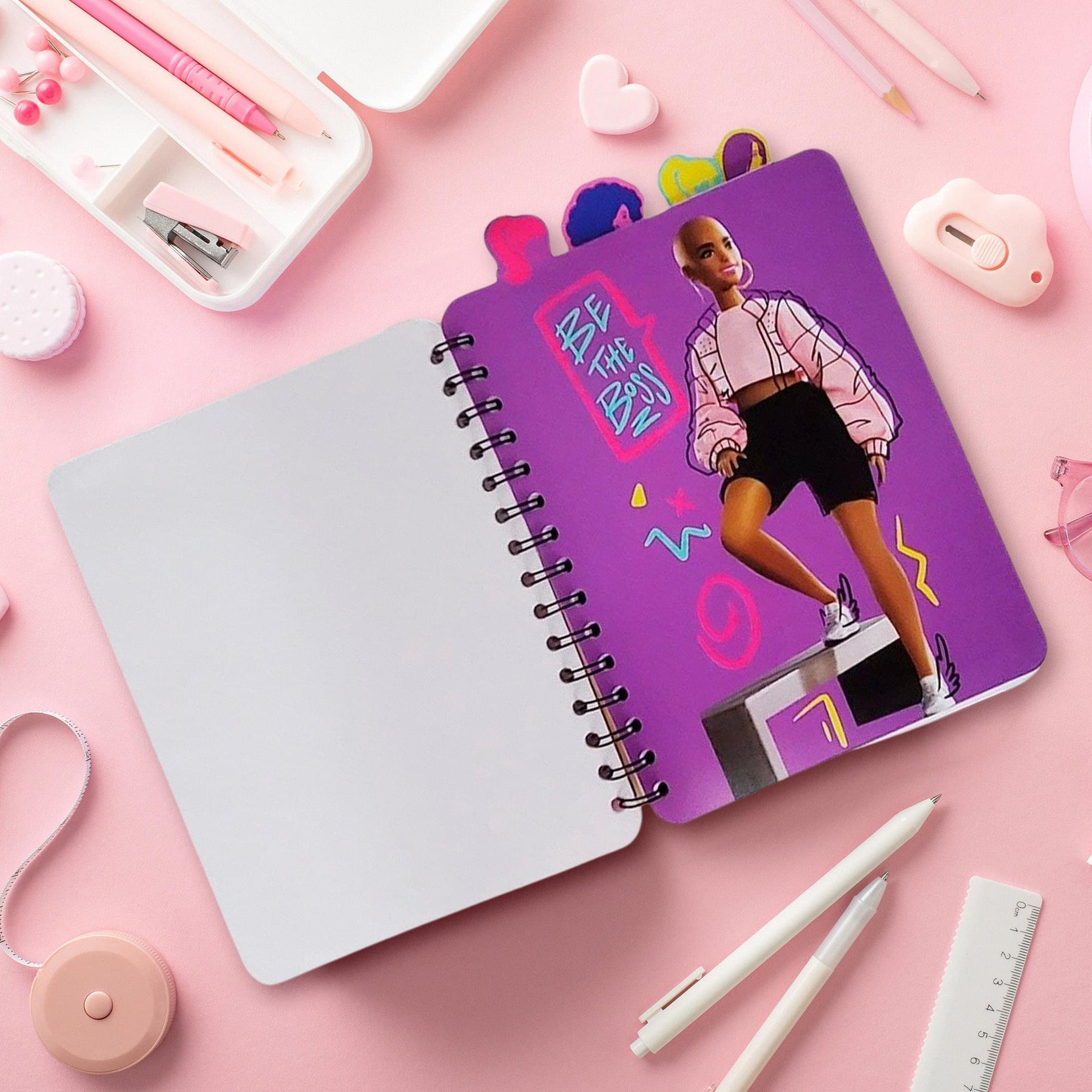 Barbie 4-Tab Spiral Notebook Journal | 9 x 6 Inches
