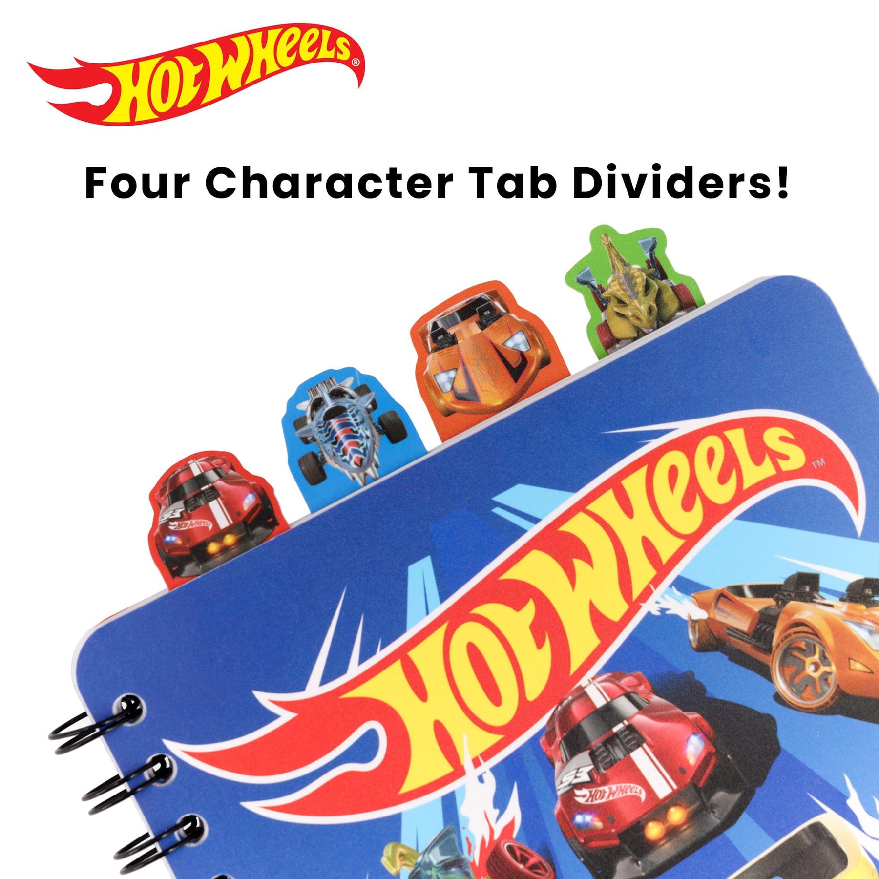 Hot Wheels 4-Tab Spiral Notebook With 160 Dotted Sheets | 6 x 9 Inches